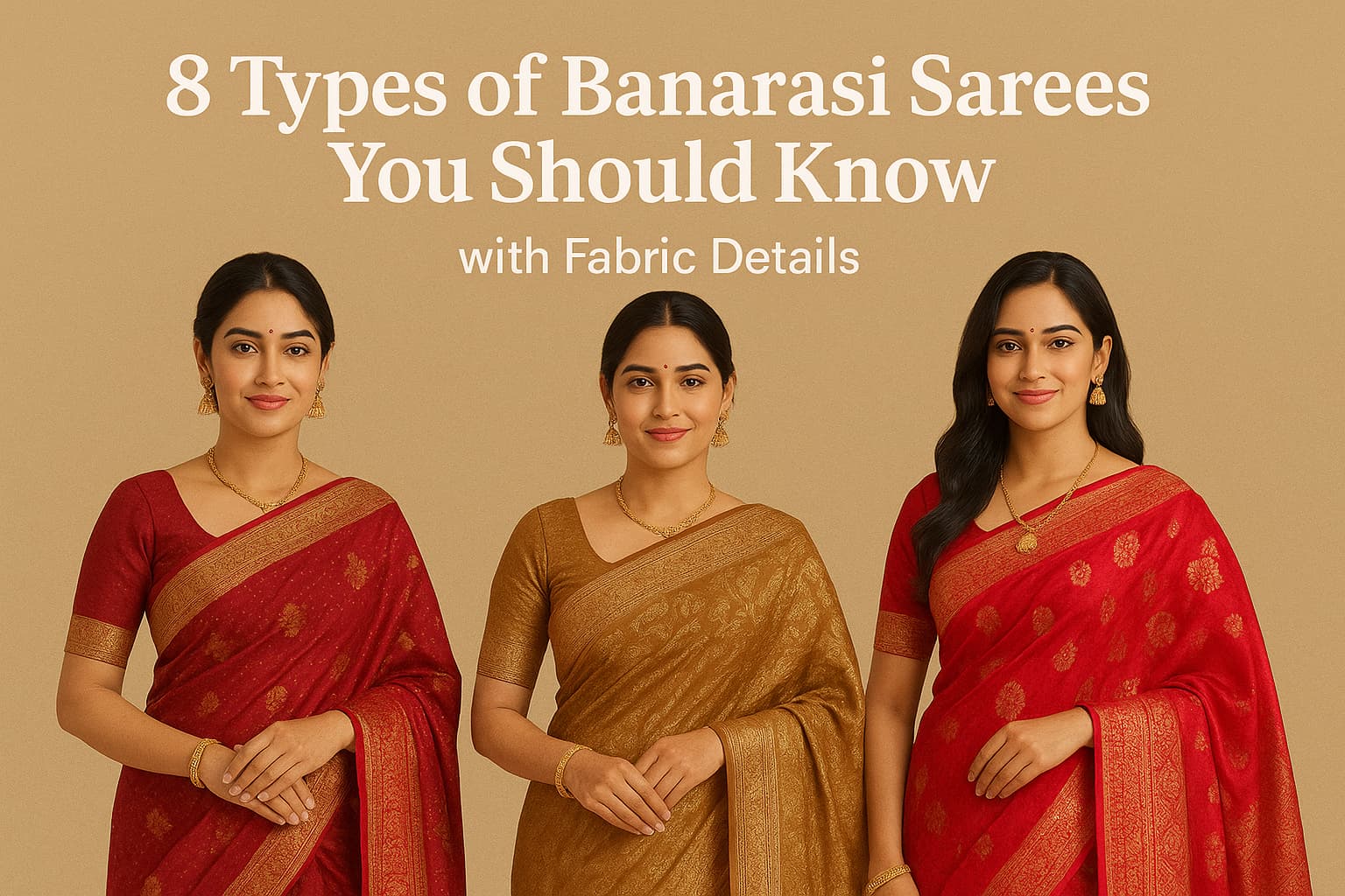 8 Types of Banarasi Sarees You Should Know (with Fabric Details) 8 Types of Banarasi Sarees You Should Know (with Fabric Details)