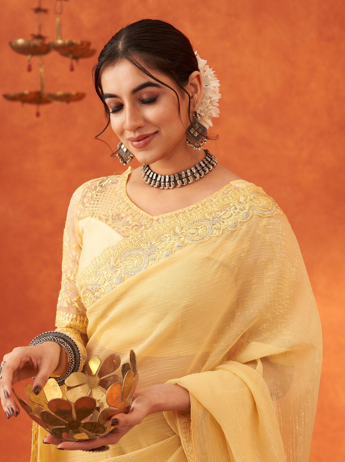 Laguna Yellow Premium Ethnic Designer Saree - TrendOye