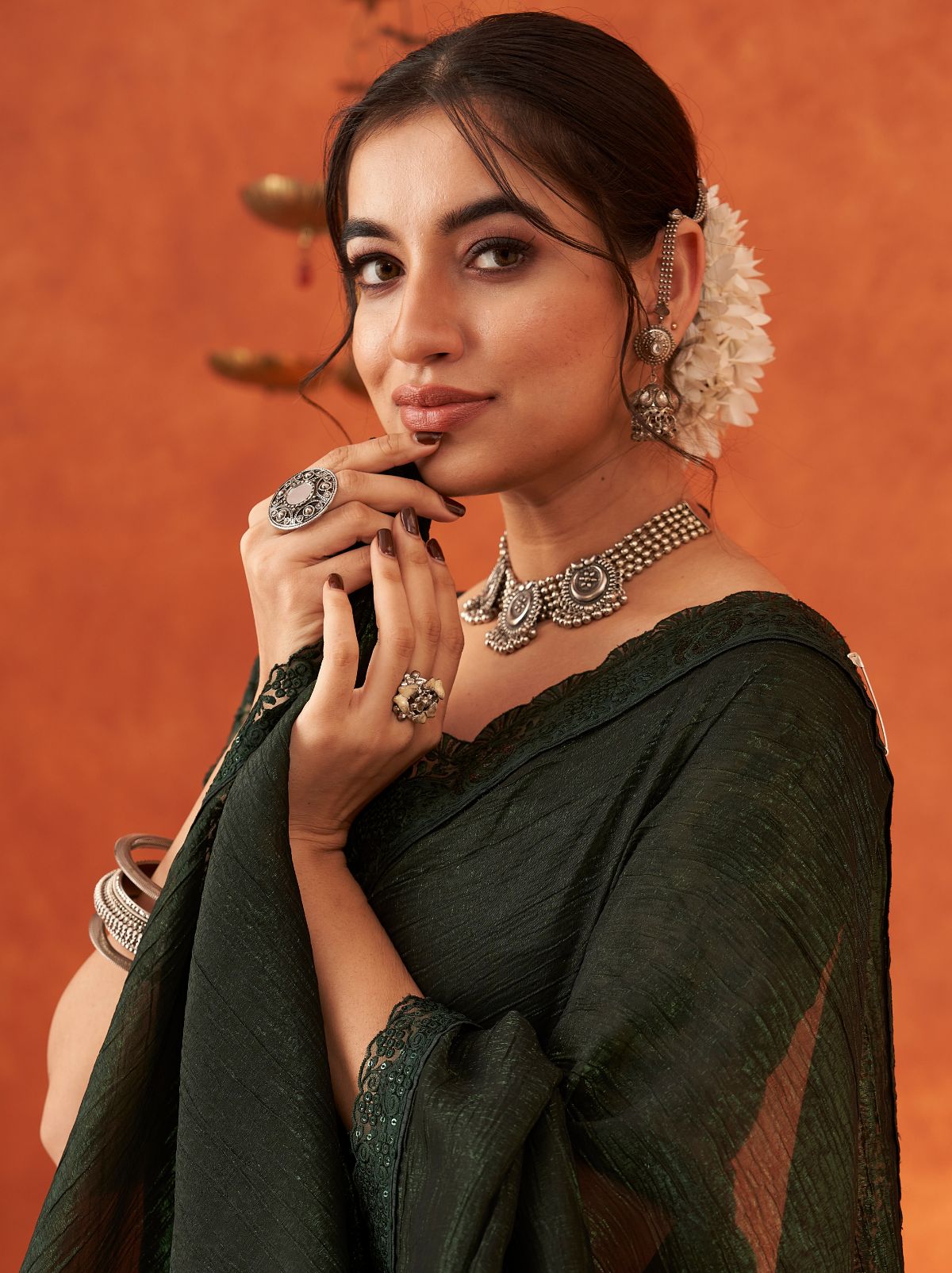 Sacramento Green Premium Ethnic Designer Saree - TrendOye