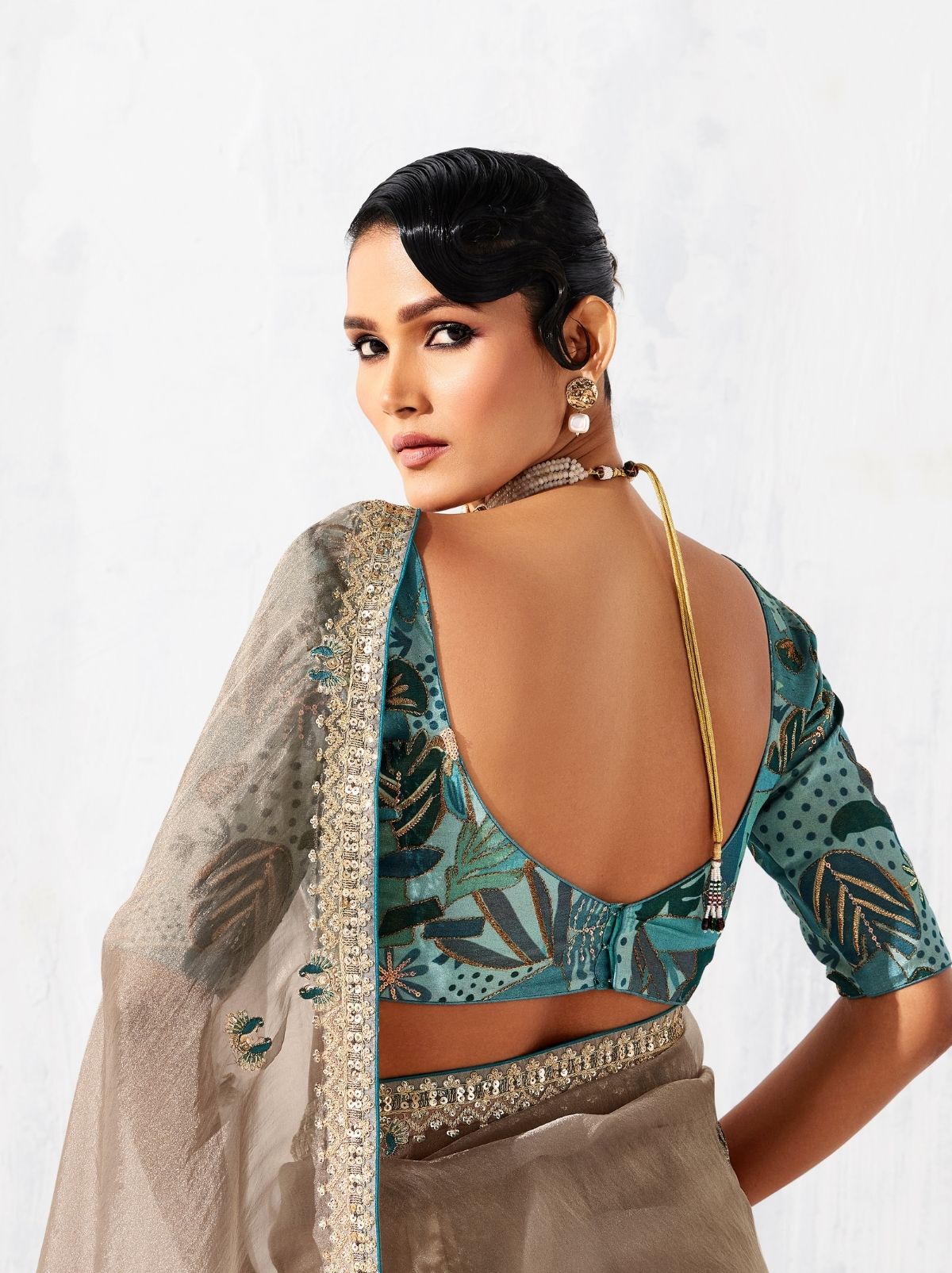 Beige Fancy Silk Saree with Beautiful Blouse Piece
