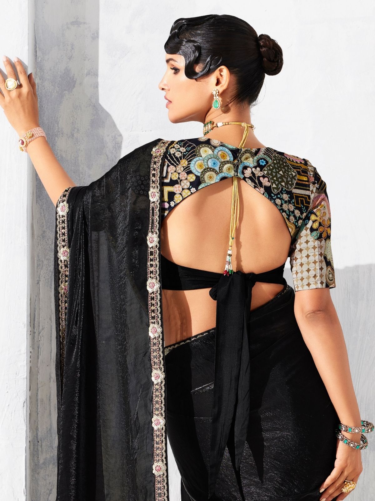 Black Premium Fancy Silk Saree for Special Occasions
