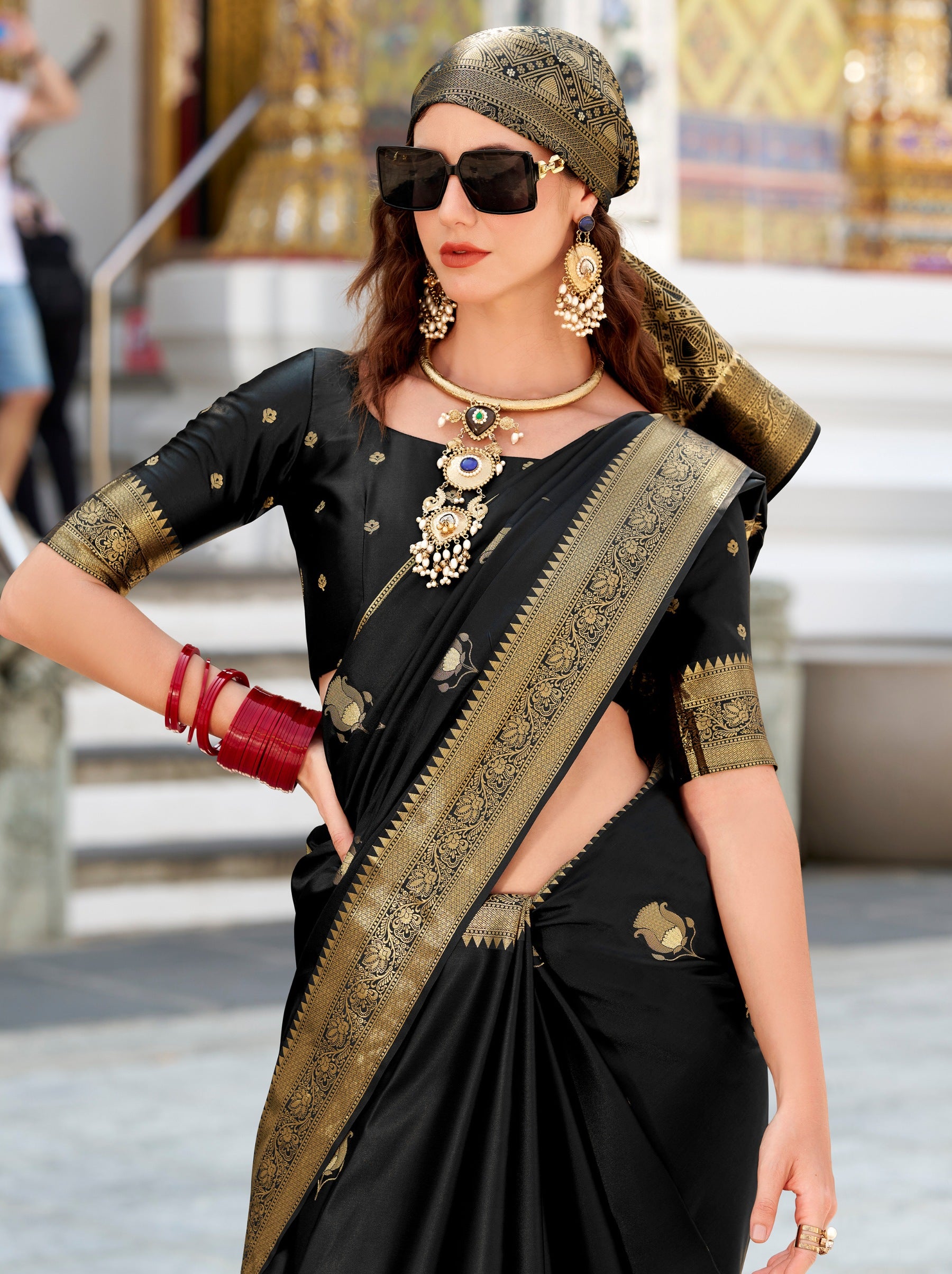 Black Celebration Saree - TrendOye