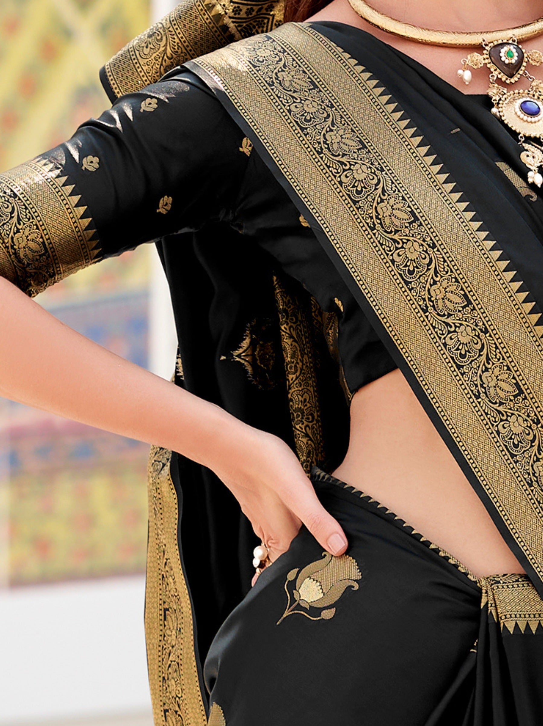 Black Celebration Saree - TrendOye