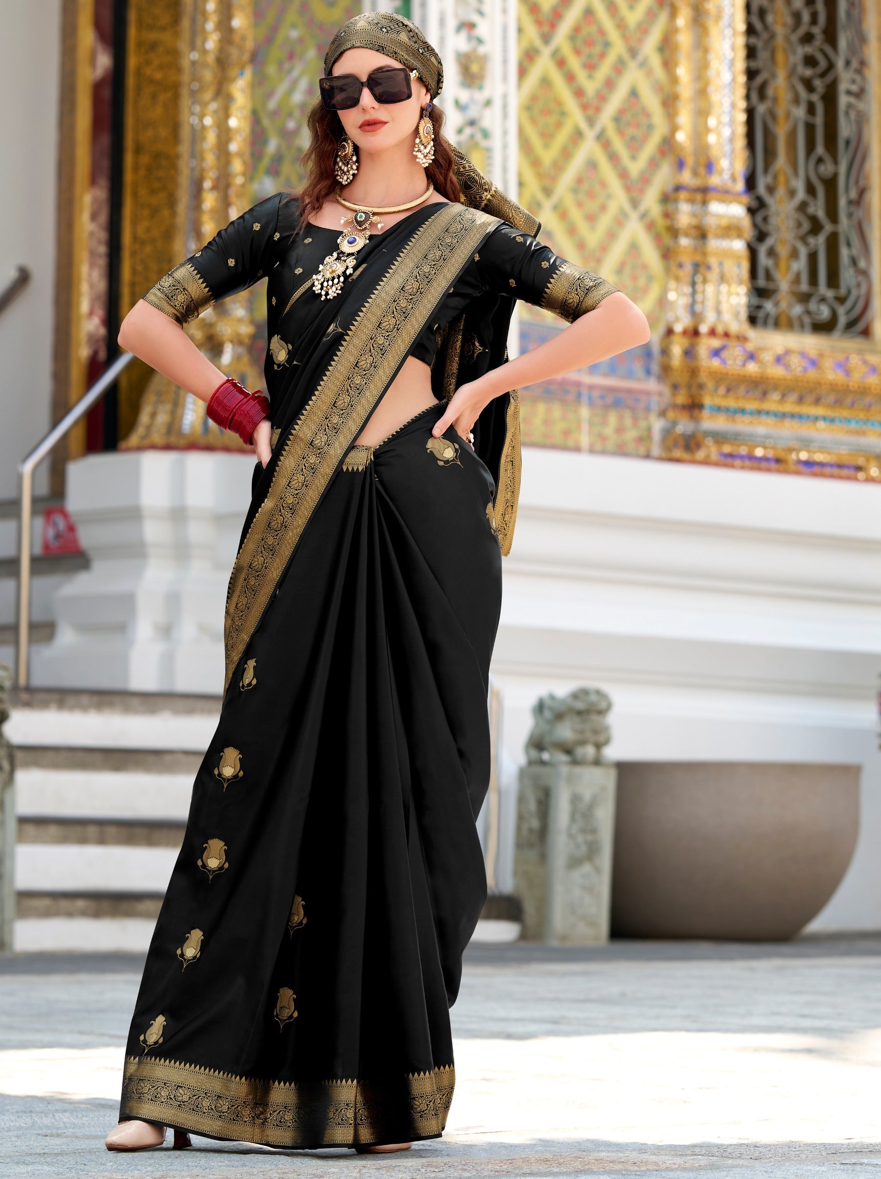 Black Celebration Saree - TrendOye