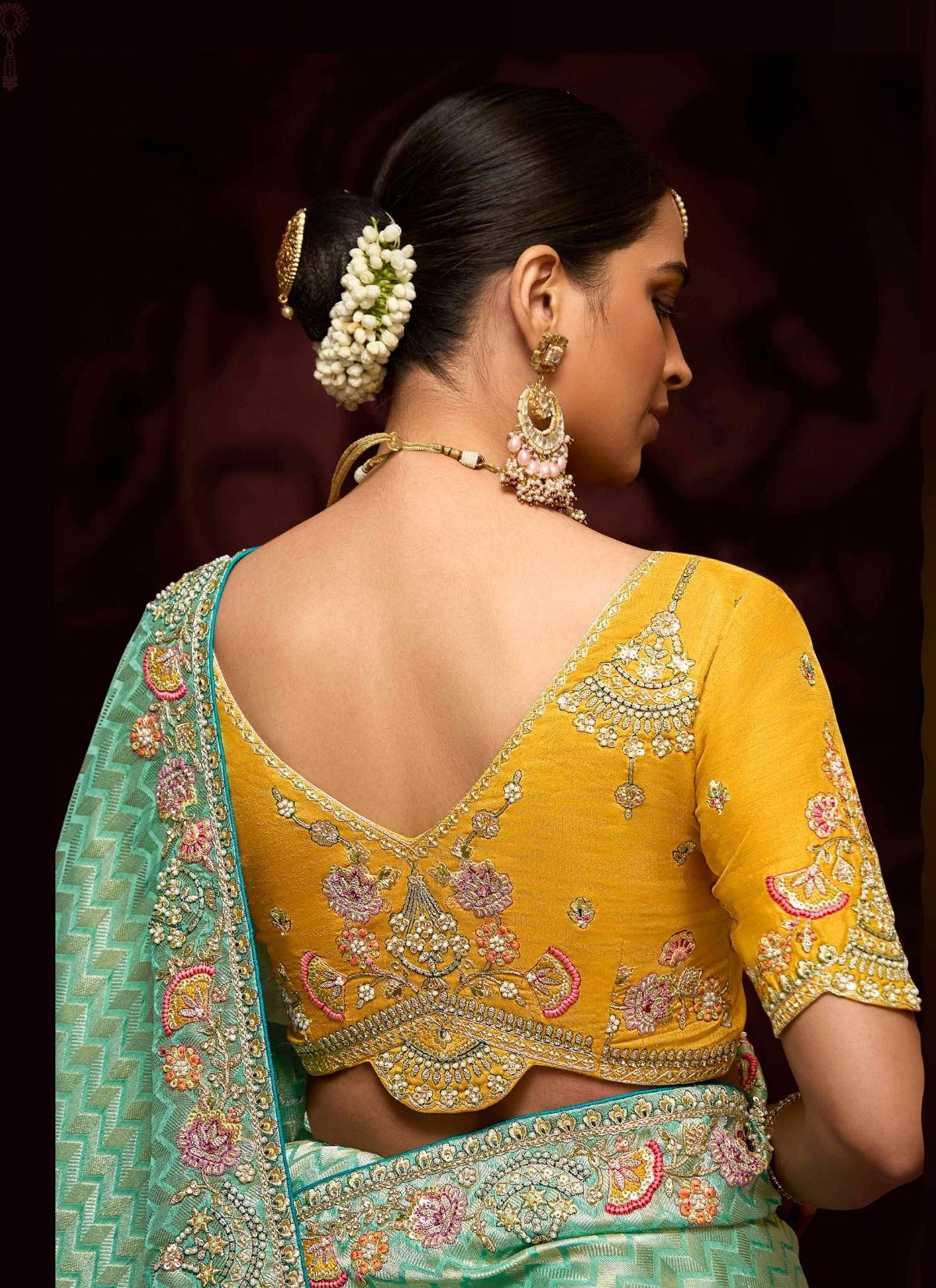 Electric Blue Designer Banarasi Kanjivaram Silk Saree for Wedding - TrendOye