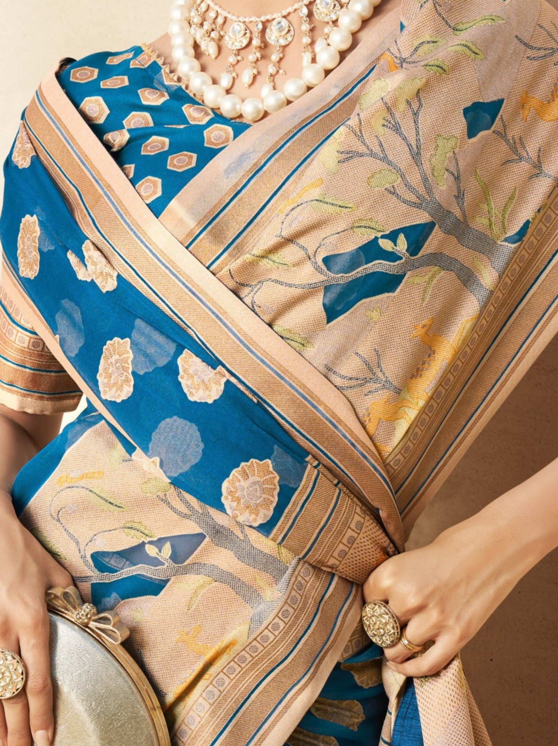 Sapphire Blue Celebration Saree - TrendOye
