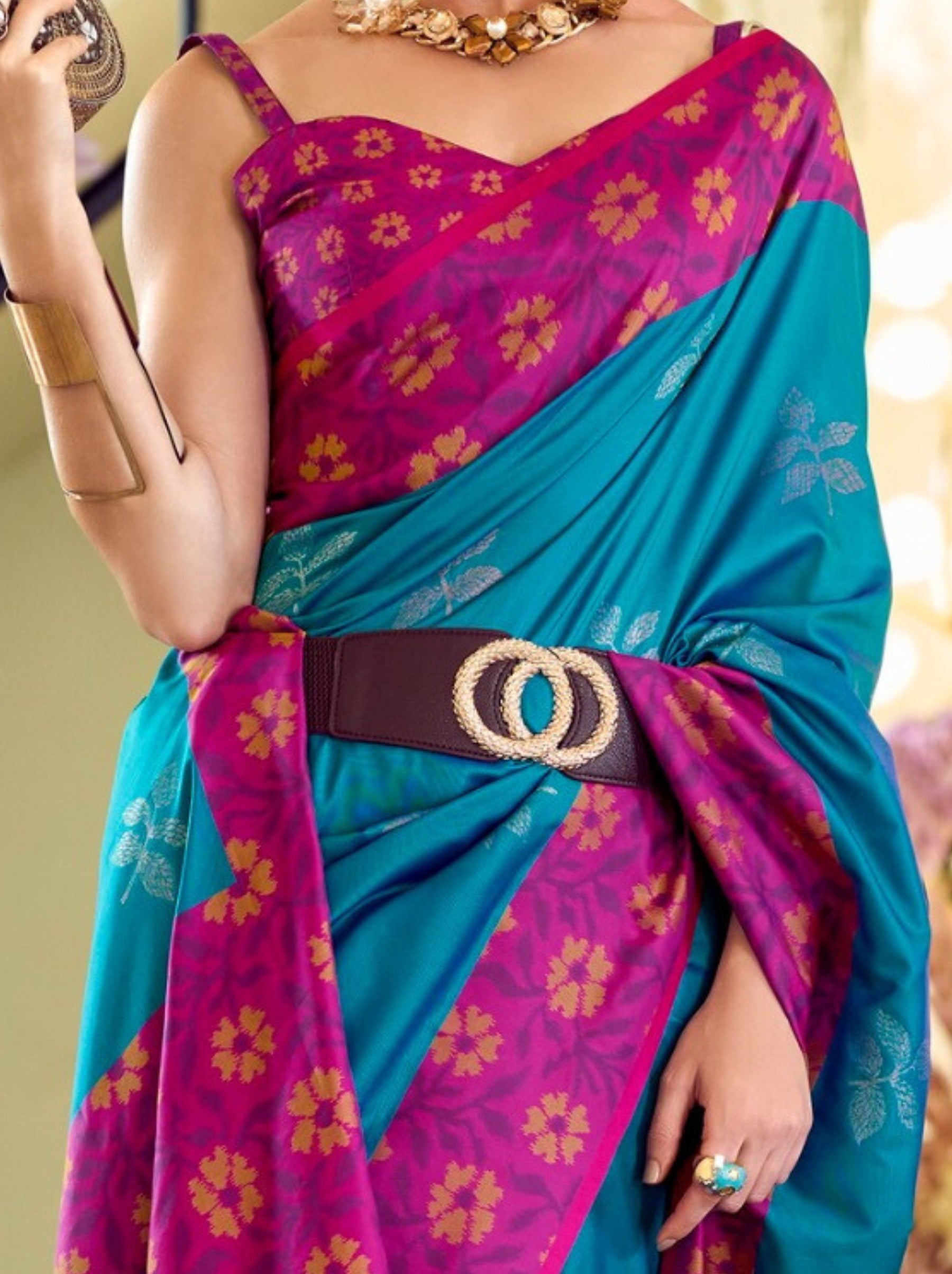 Sapphire Blue Party Premium Saree - TrendOye