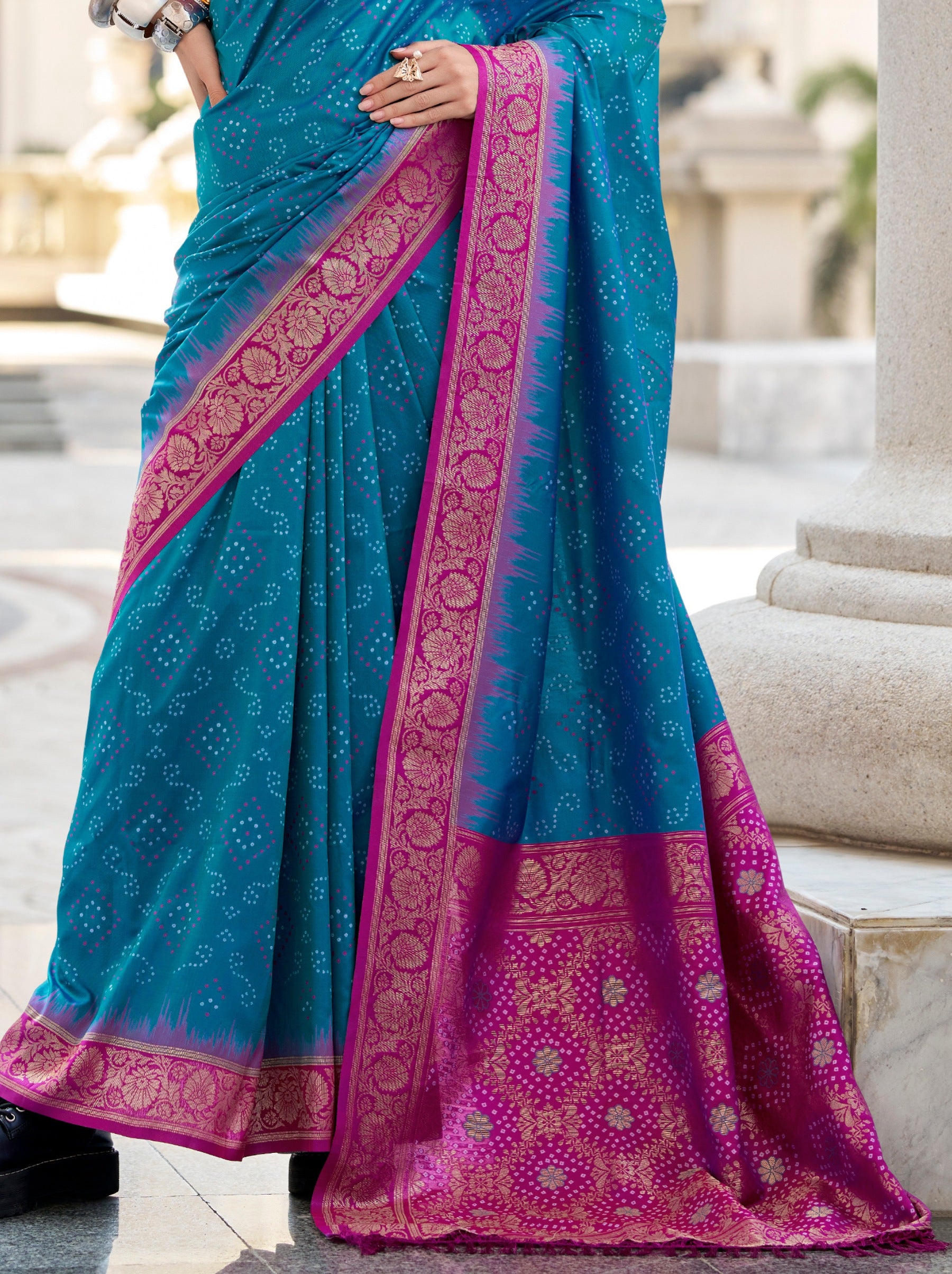 Sapphire Blue Luxurious Soft Silk Festive Saree - TrendOye
