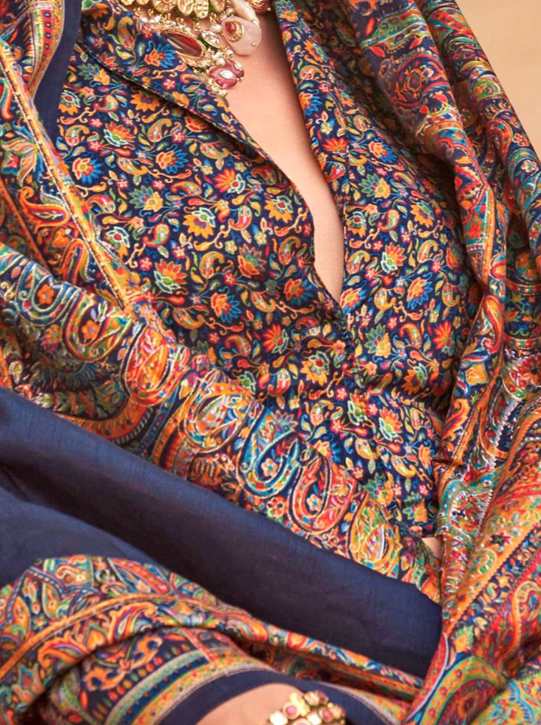 Royal Blue Silk Celebration Saree - TrendOye