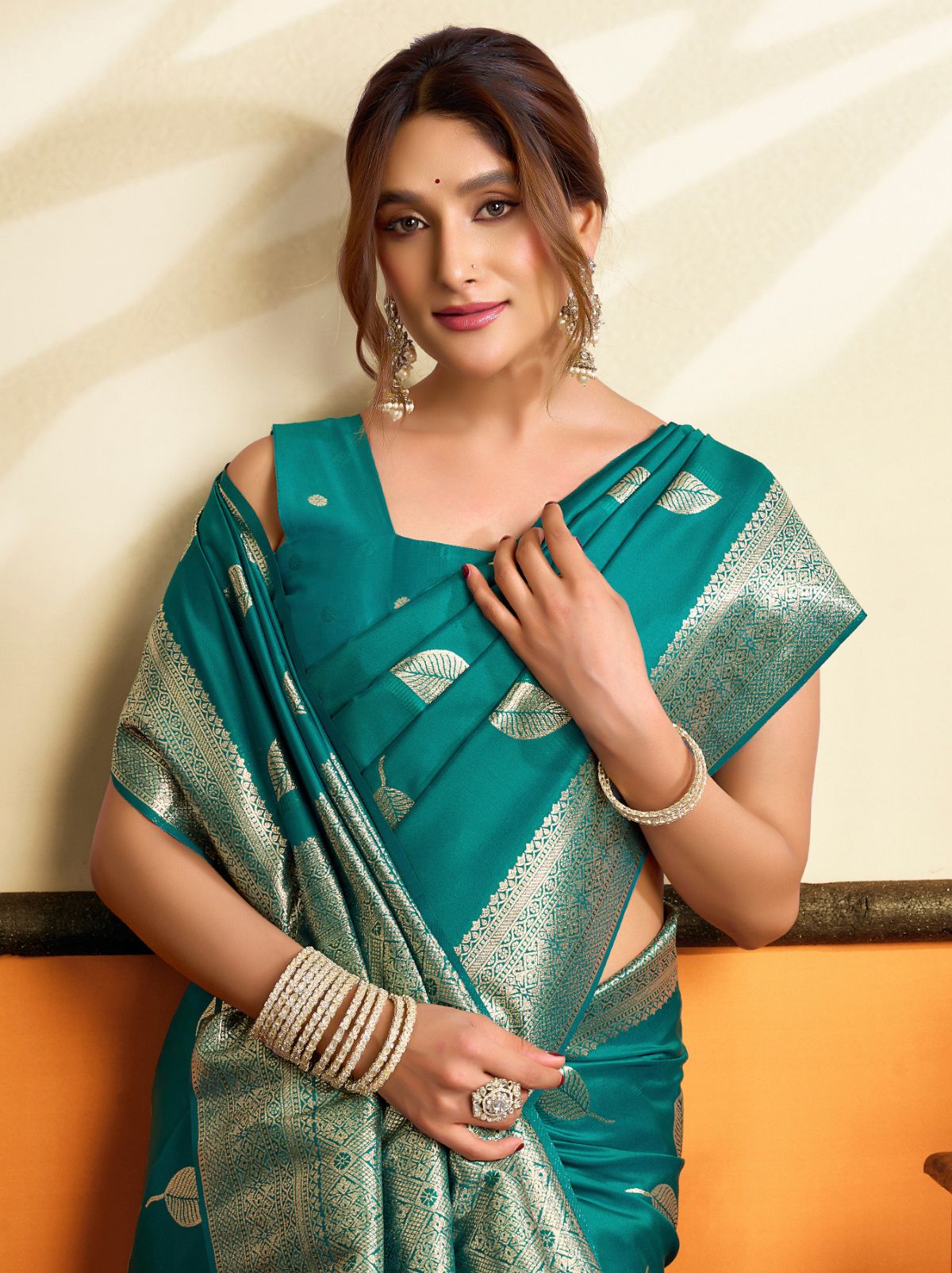 Olympic Blue Premium Soft Silk Saree With Tassels