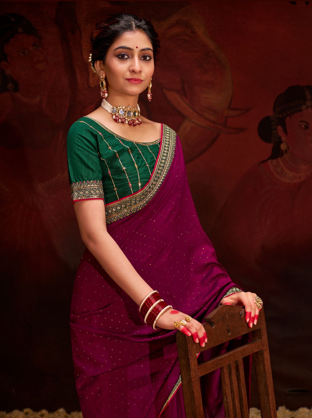 Fandango Pink Fine Ethnic Designer Silk Saree - TrendOye