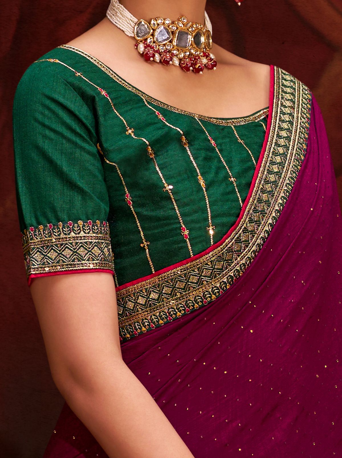 Fandango Pink Fine Ethnic Designer Silk Saree - TrendOye