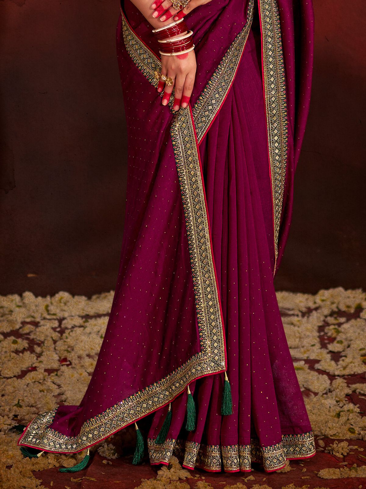Fandango Pink Fine Ethnic Designer Silk Saree - TrendOye