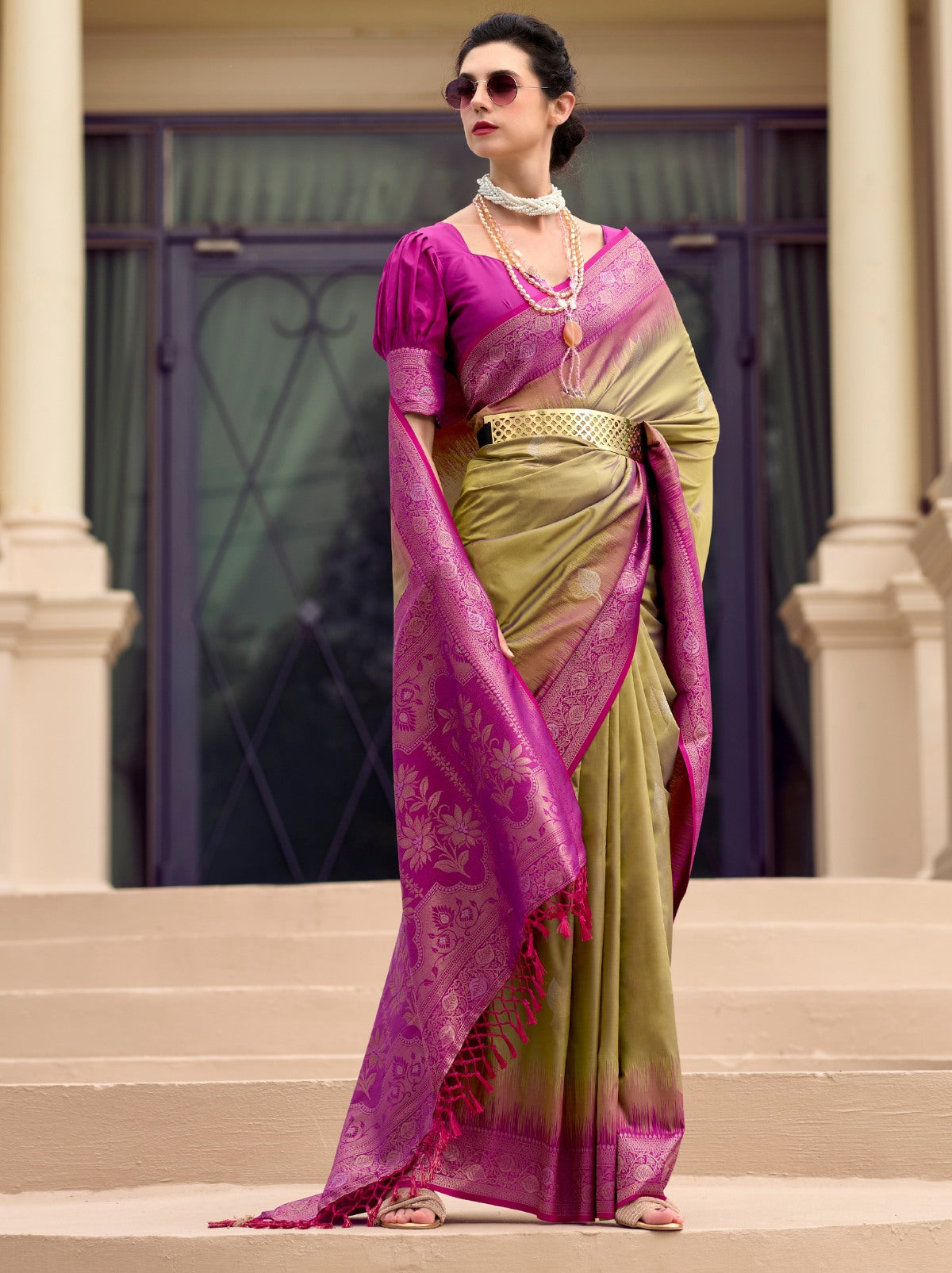 Golden Celebration Saree - TrendOye