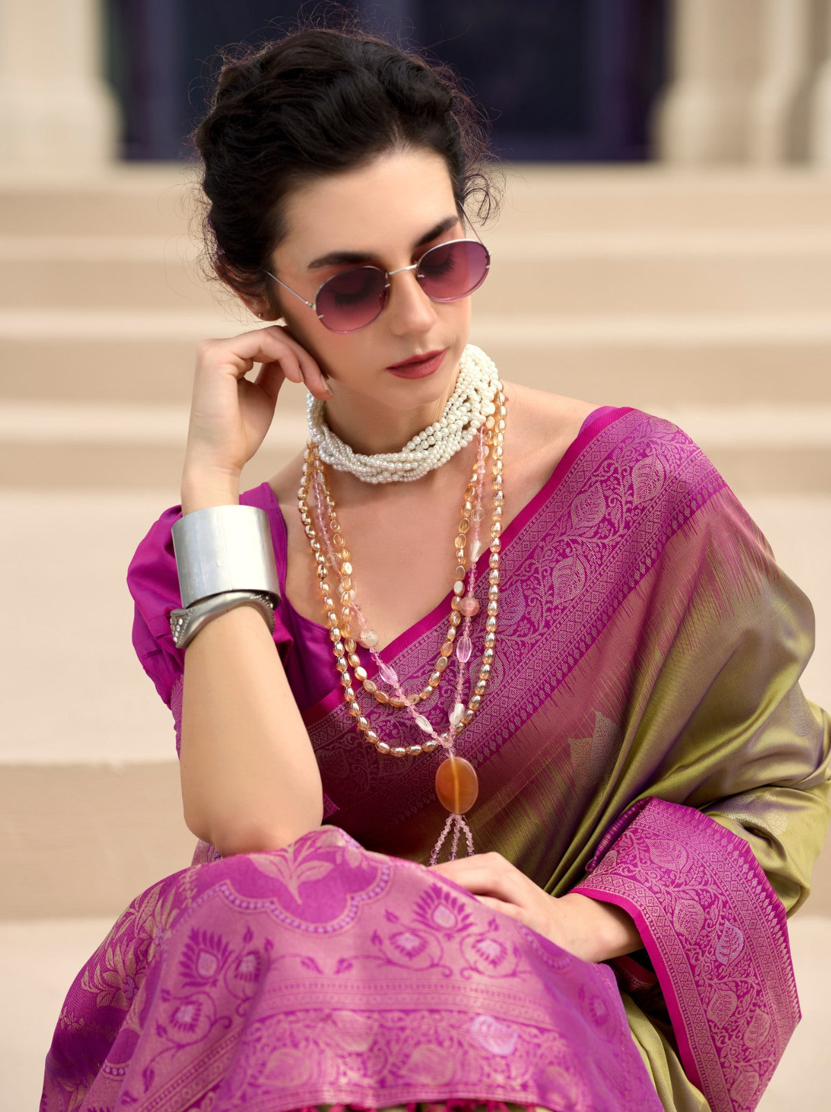 Golden Celebration Saree - TrendOye