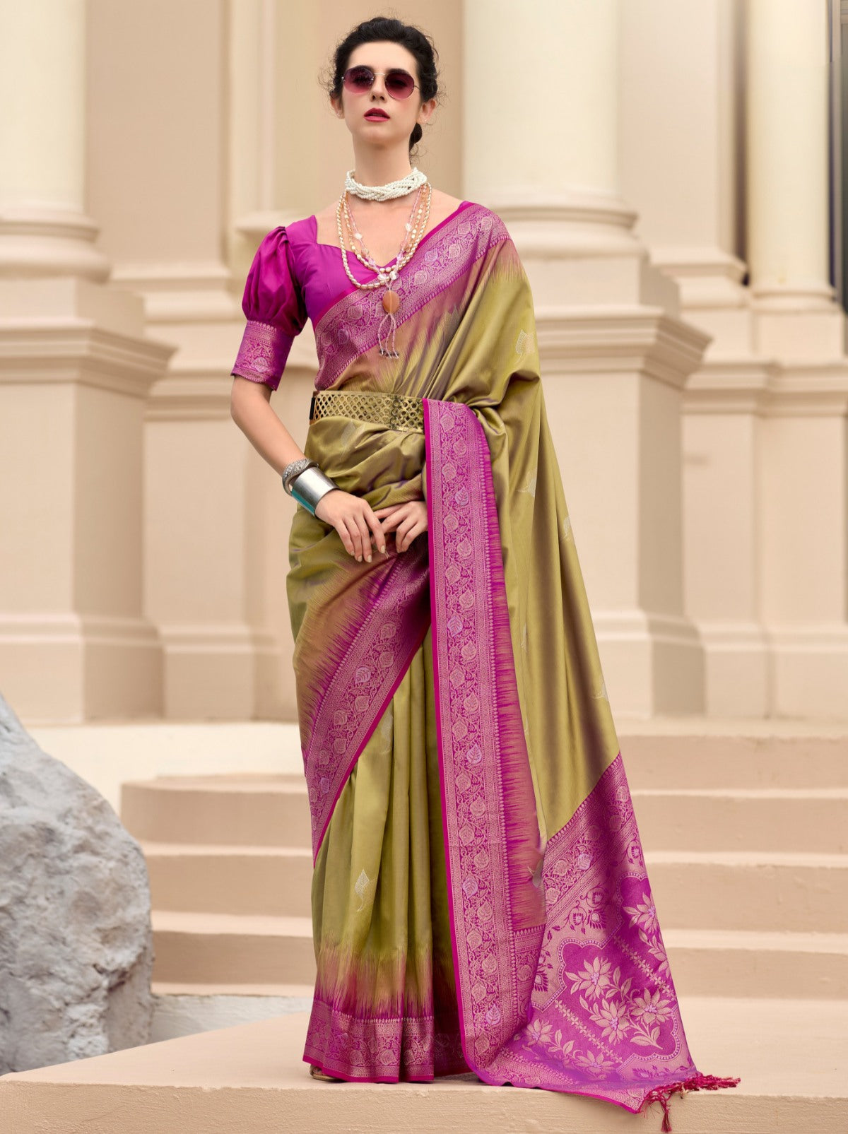 Golden Celebration Saree - TrendOye