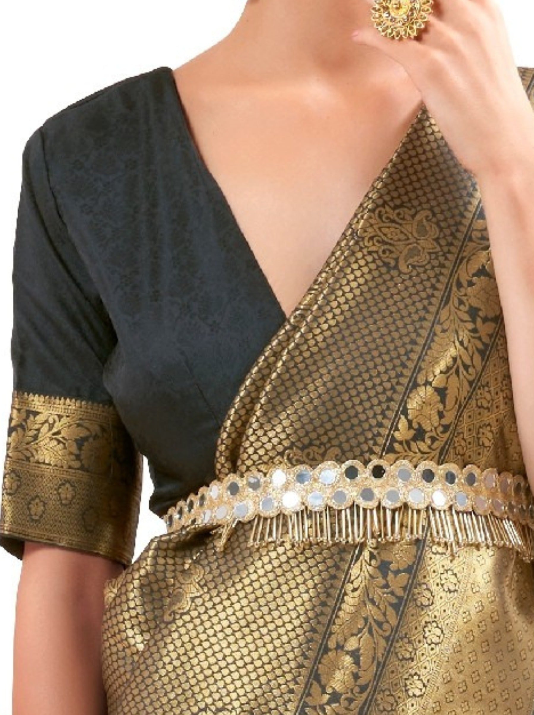 Gold Fusion Premium Kanjeevaram Silk Wedding Saree - TrendOye