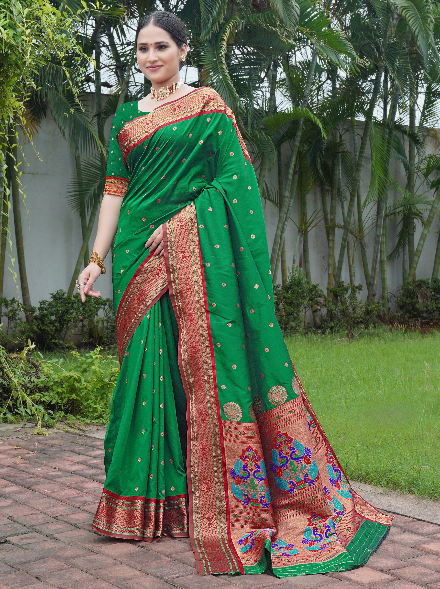 Castleton Green Festive Saree - TrendOye