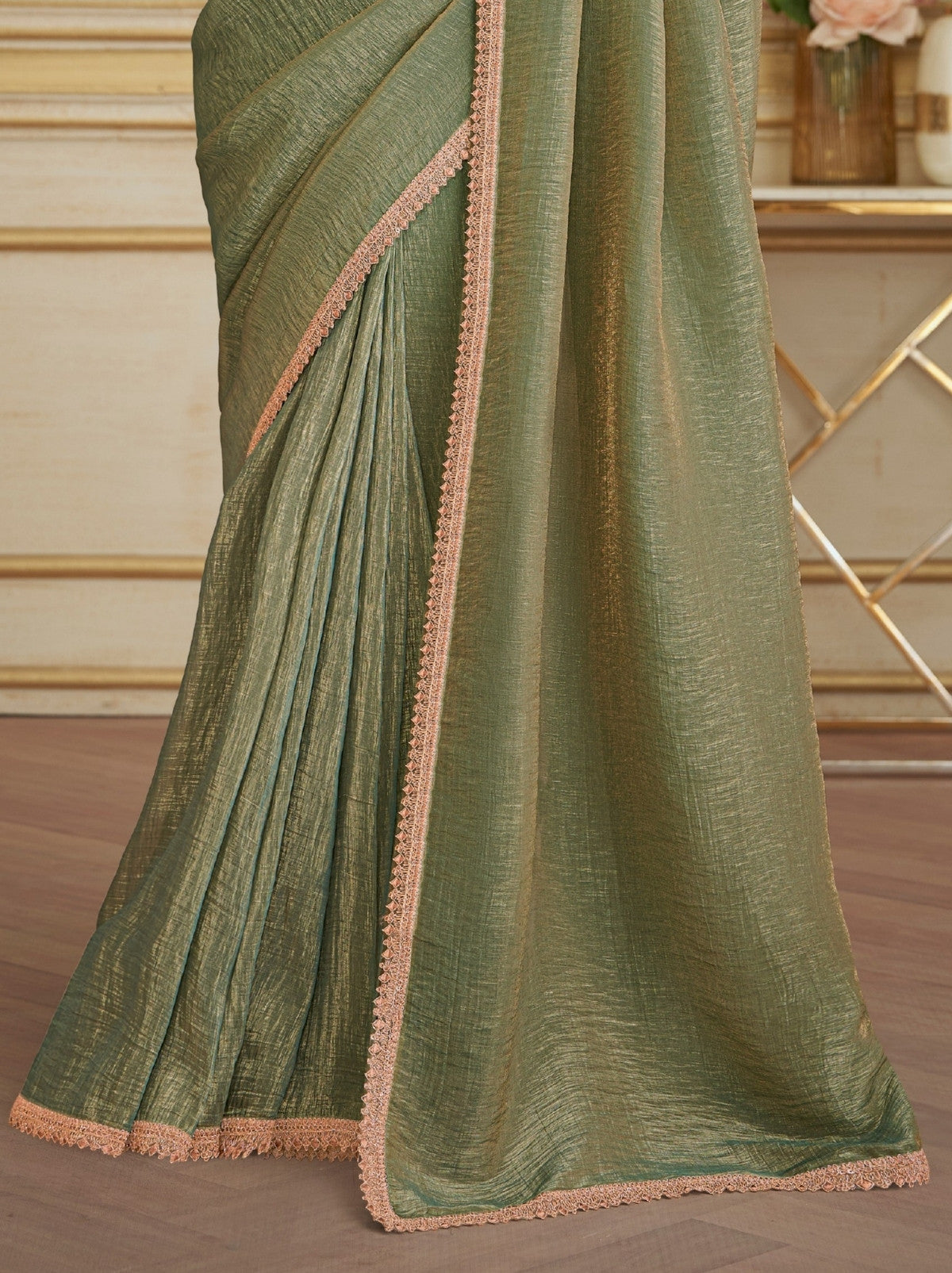 Jade Green Premium Georgette Silk Saree For Wedding & Parties