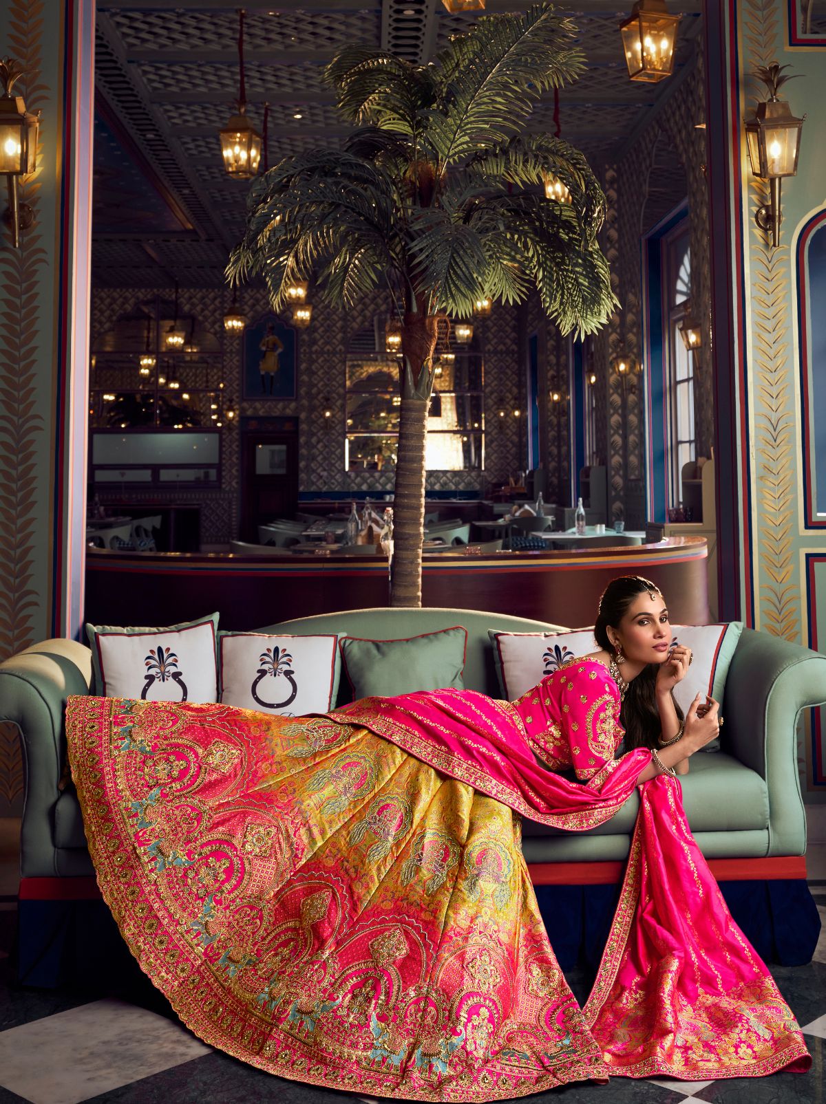 Multi-Color Exclusive Luxury Wedding Lehenga Set With Hand Embroidery Work