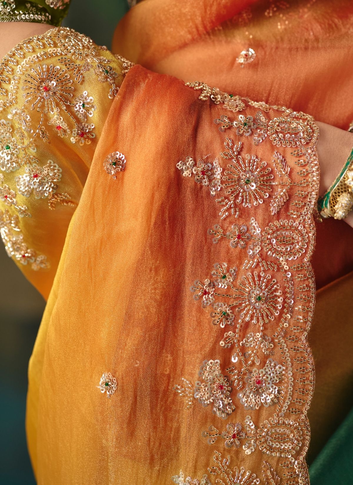 Multicolor Wedding & Party Fancy Saree With Premium Blouse Piece - TrendOye