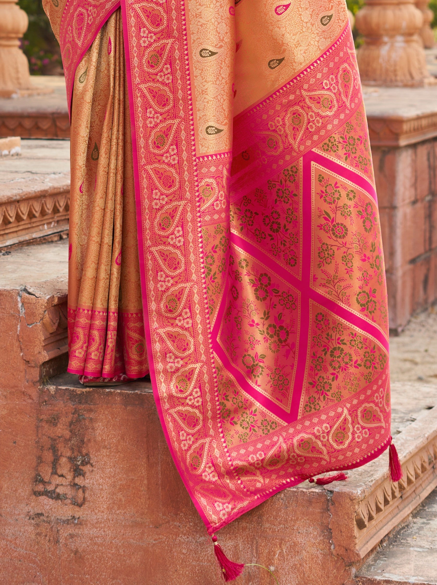 Tangerine Orange Premium Soft Silk Festive Saree - TrendOye