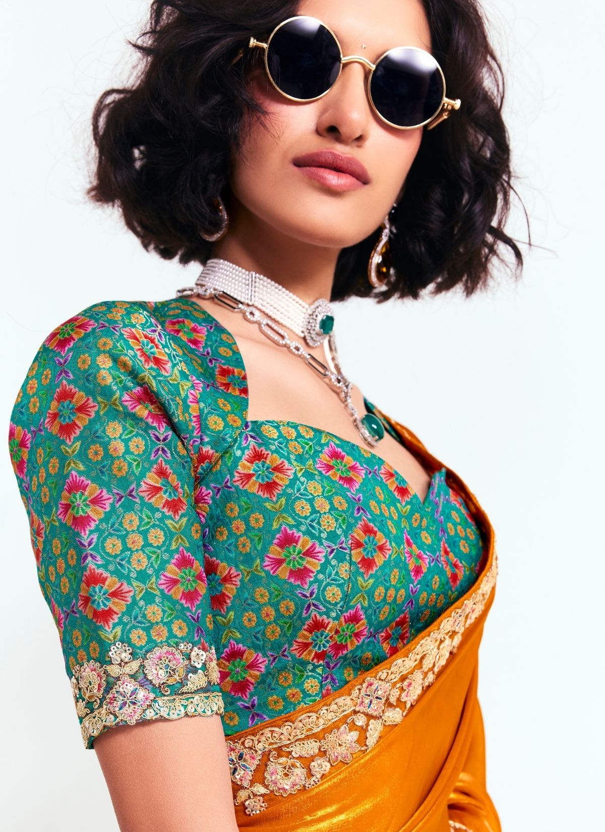 Pumpkin Orange Party Fancy Premium Saree With Fine Blouse Piece - TrendOye