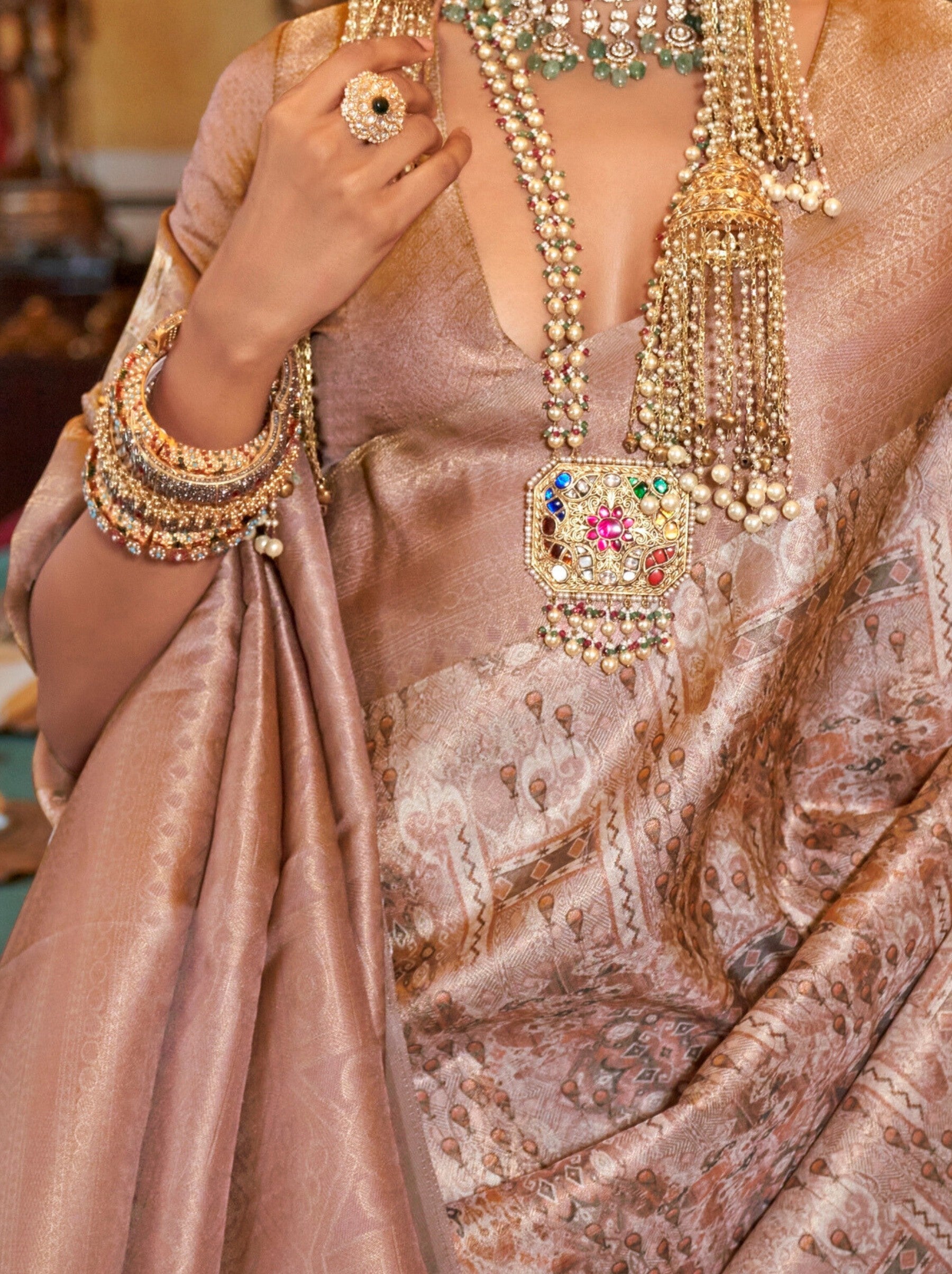 Carnation Pink Party Designer Saree - TrendOye