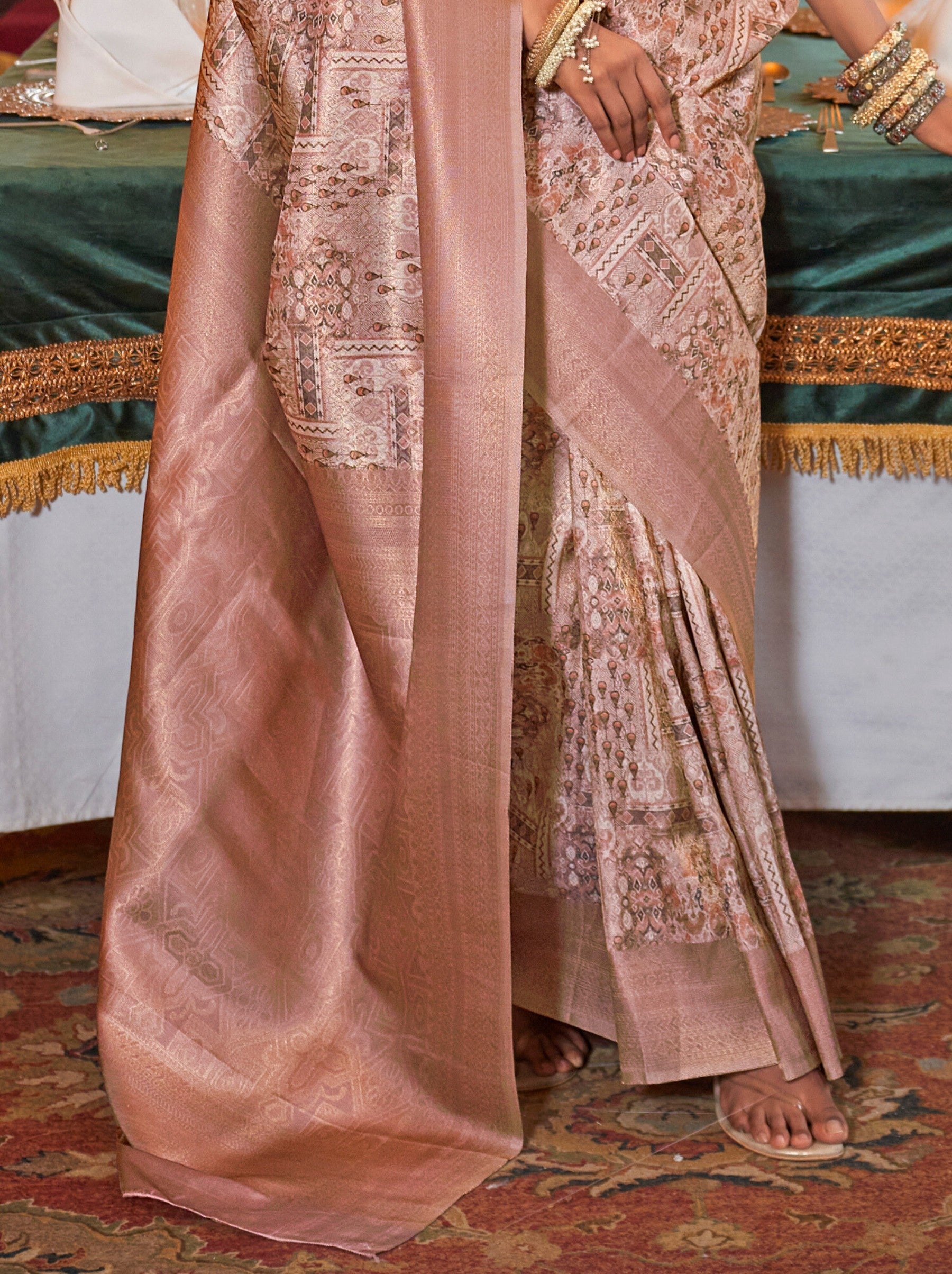 Carnation Pink Party Designer Saree - TrendOye