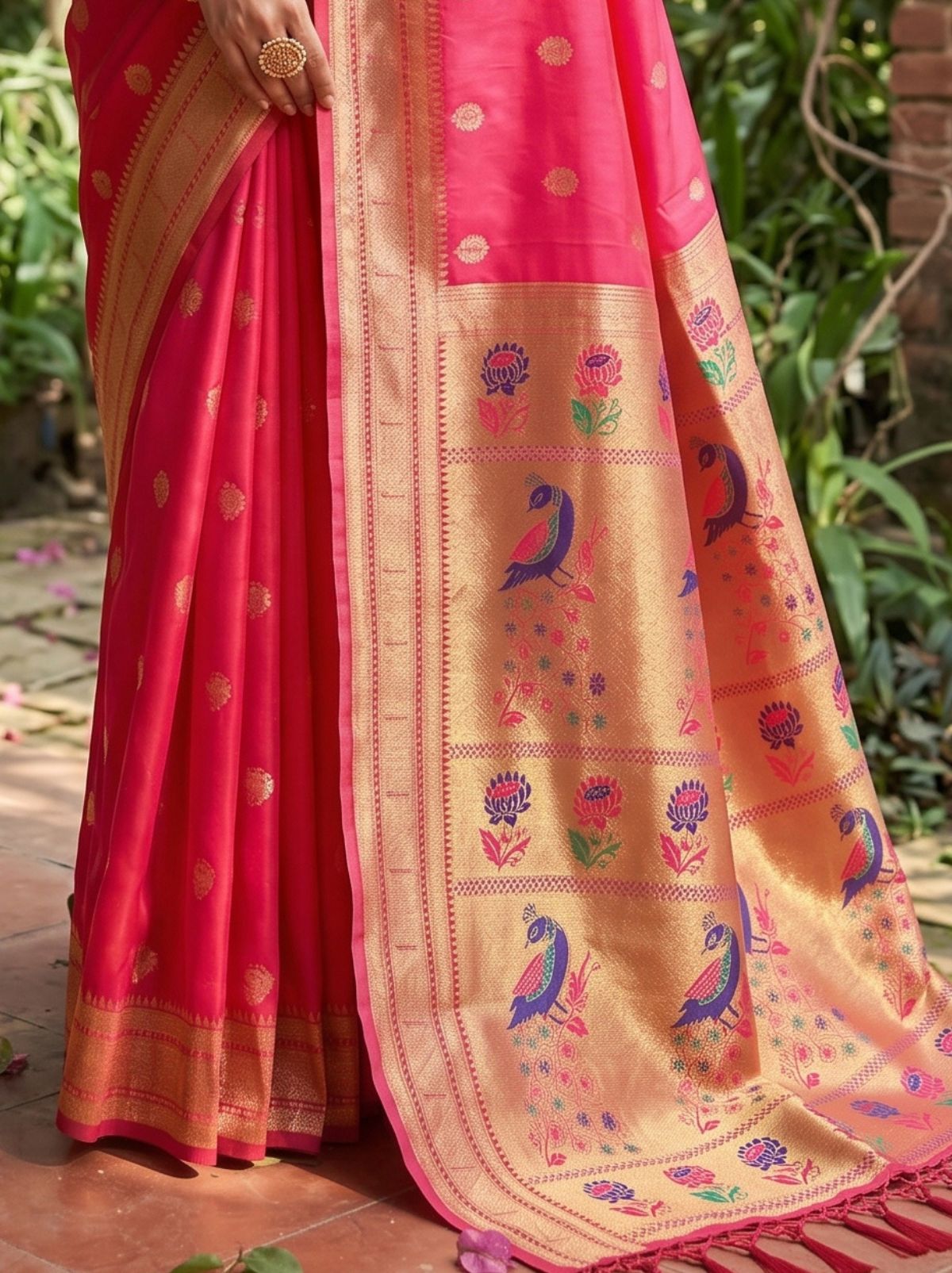 Magenta Pink Premium Soft Silk Paithani Wedding Saree