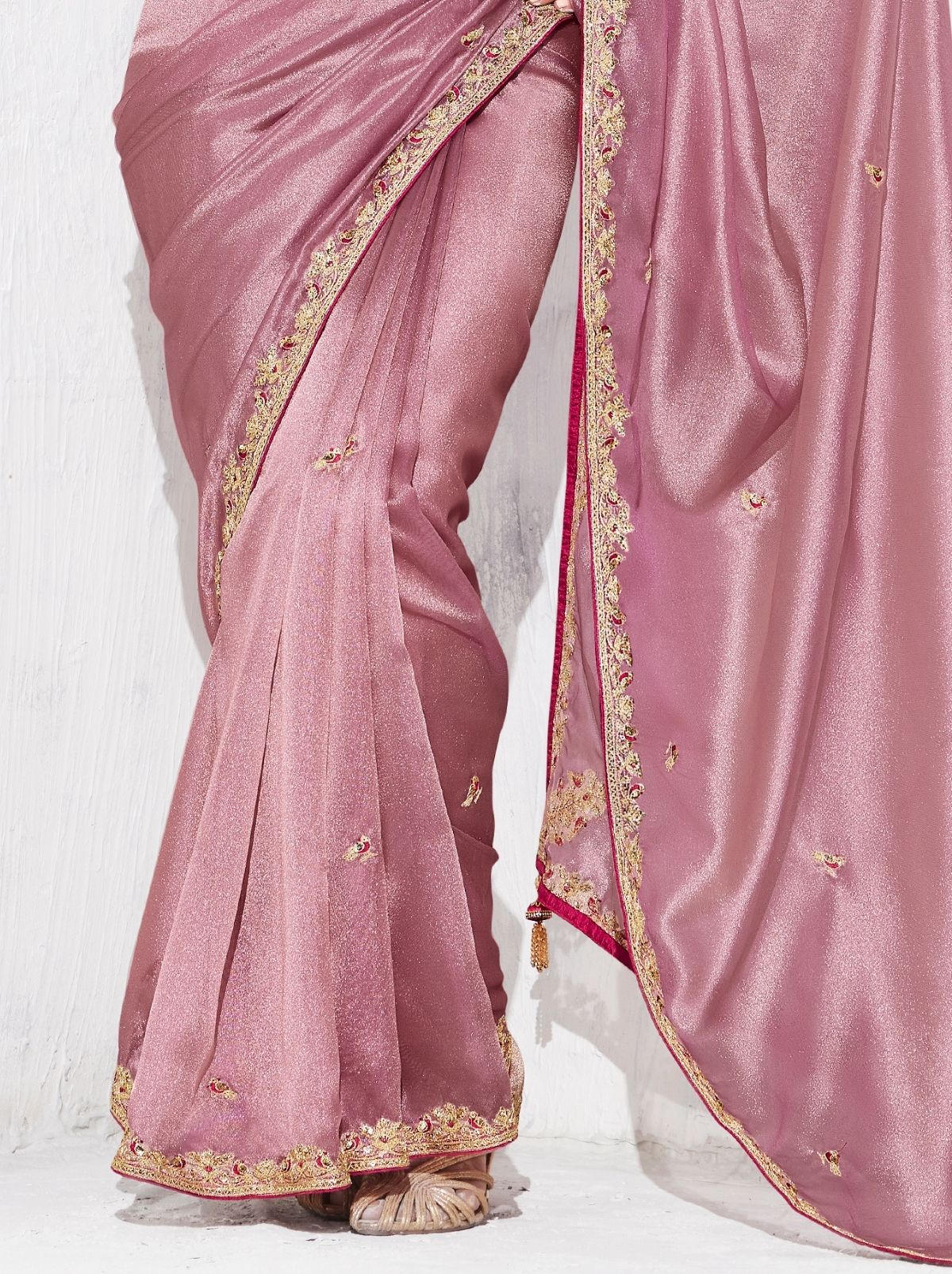 Amaranth Pink Fancy Silk Saree with Beautiful Blouse Piece