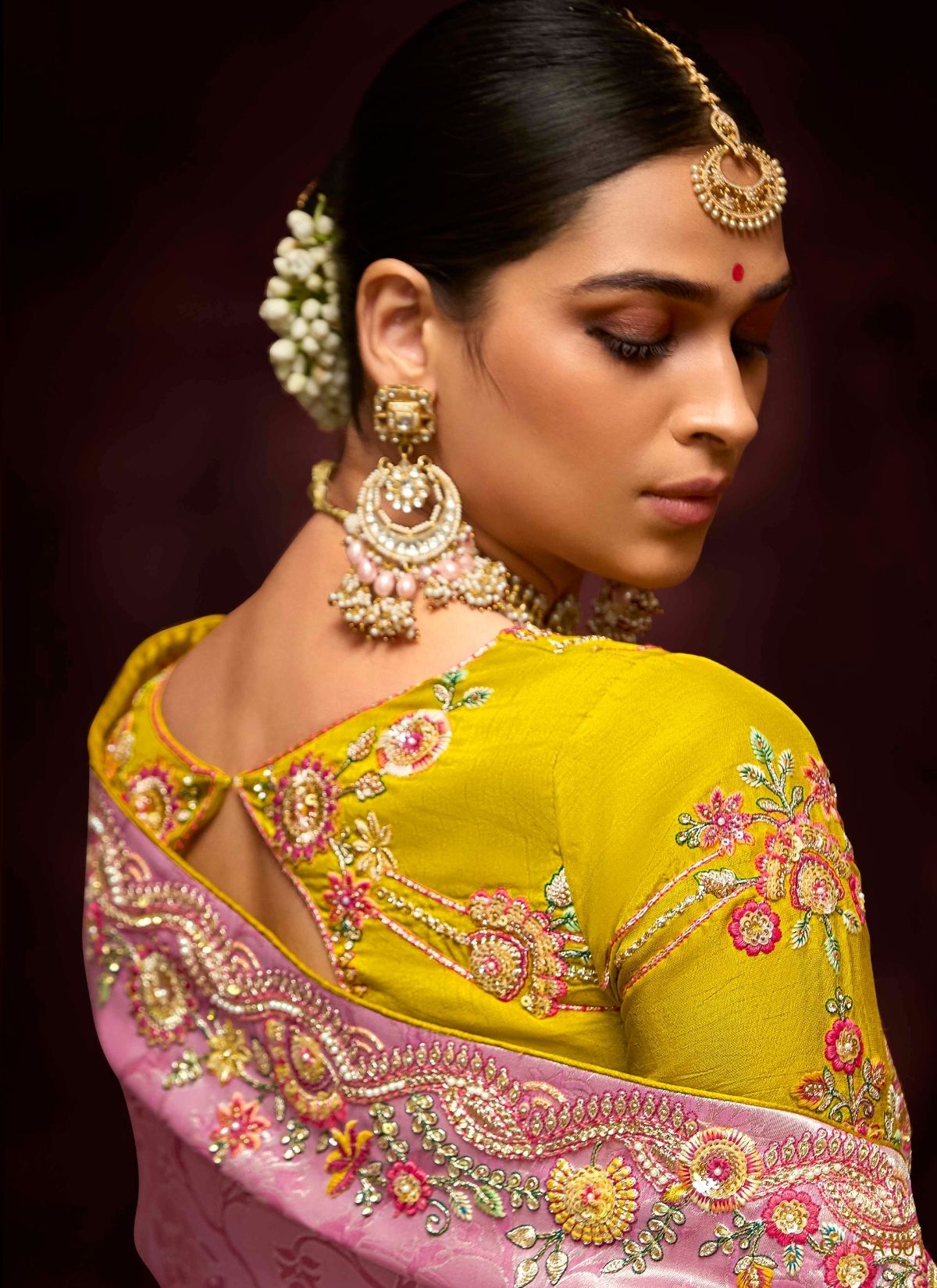 Rose Pink Luxury Banarasi Kanjivaram Saree with Embroidery - TrendOye