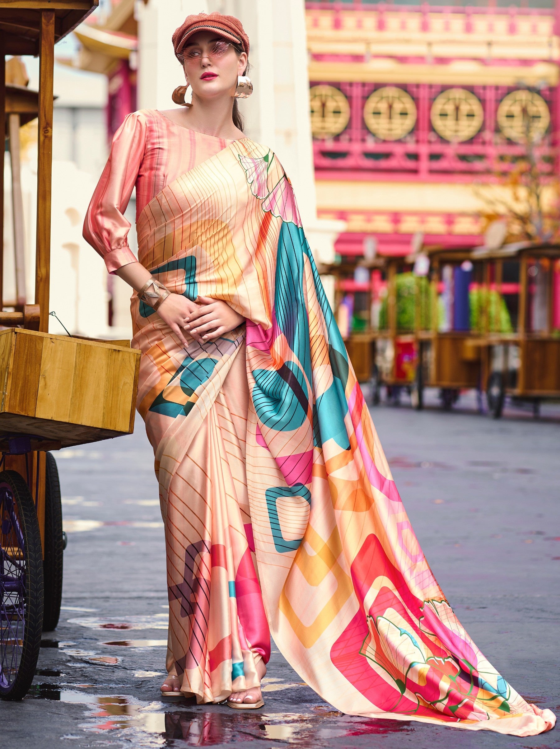 Light Pink Party Saree - TrendOye