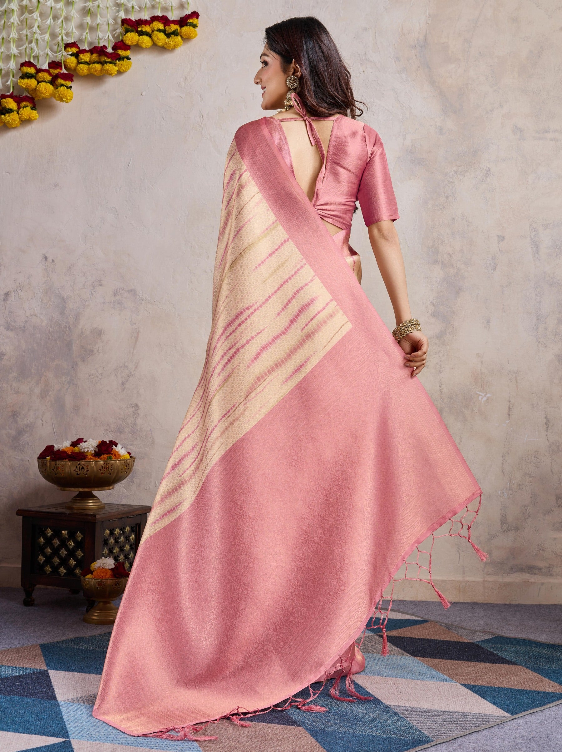 Taffy Pink Celebration Saree - TrendOye