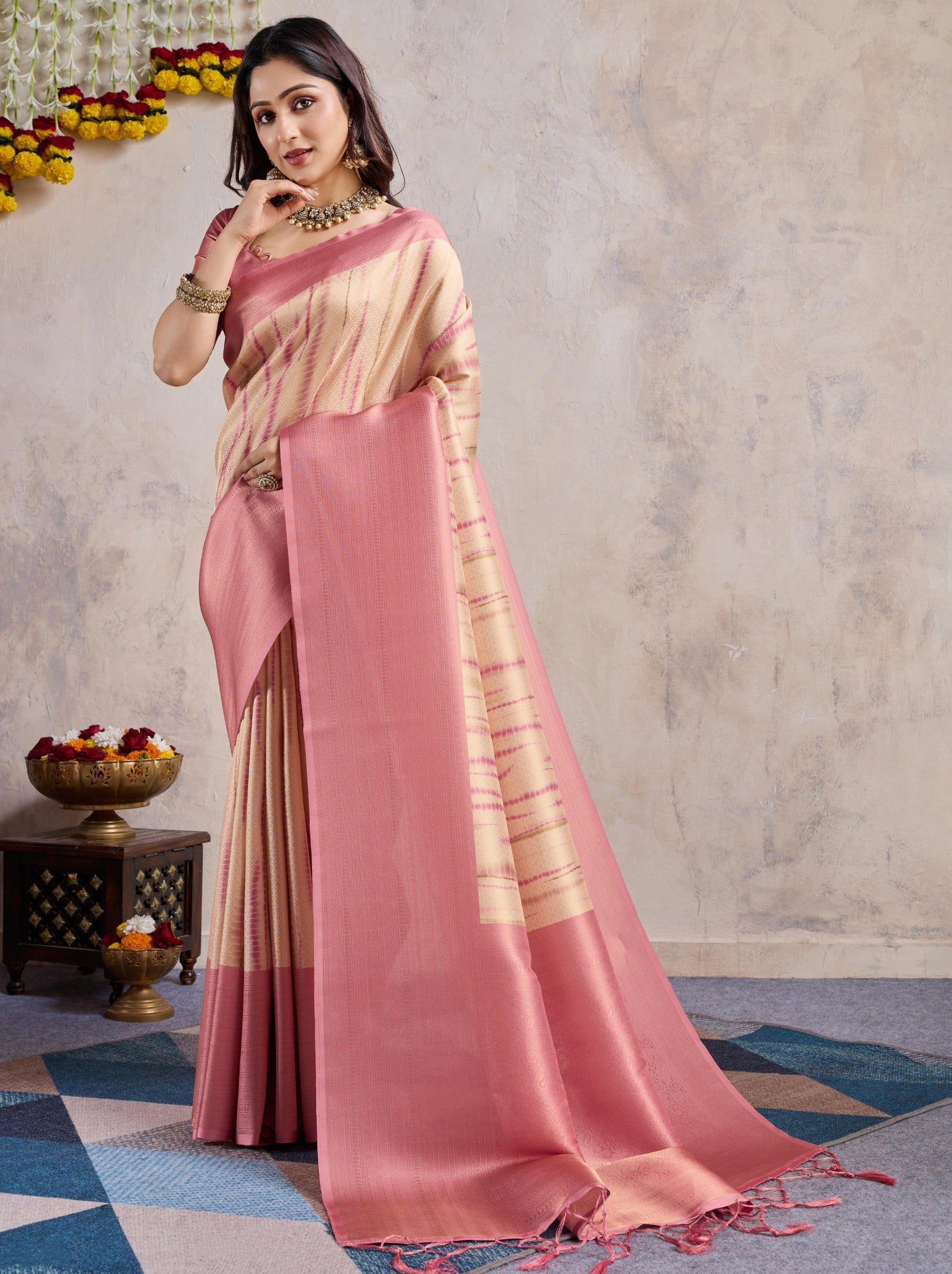 Taffy Pink Celebration Saree - TrendOye