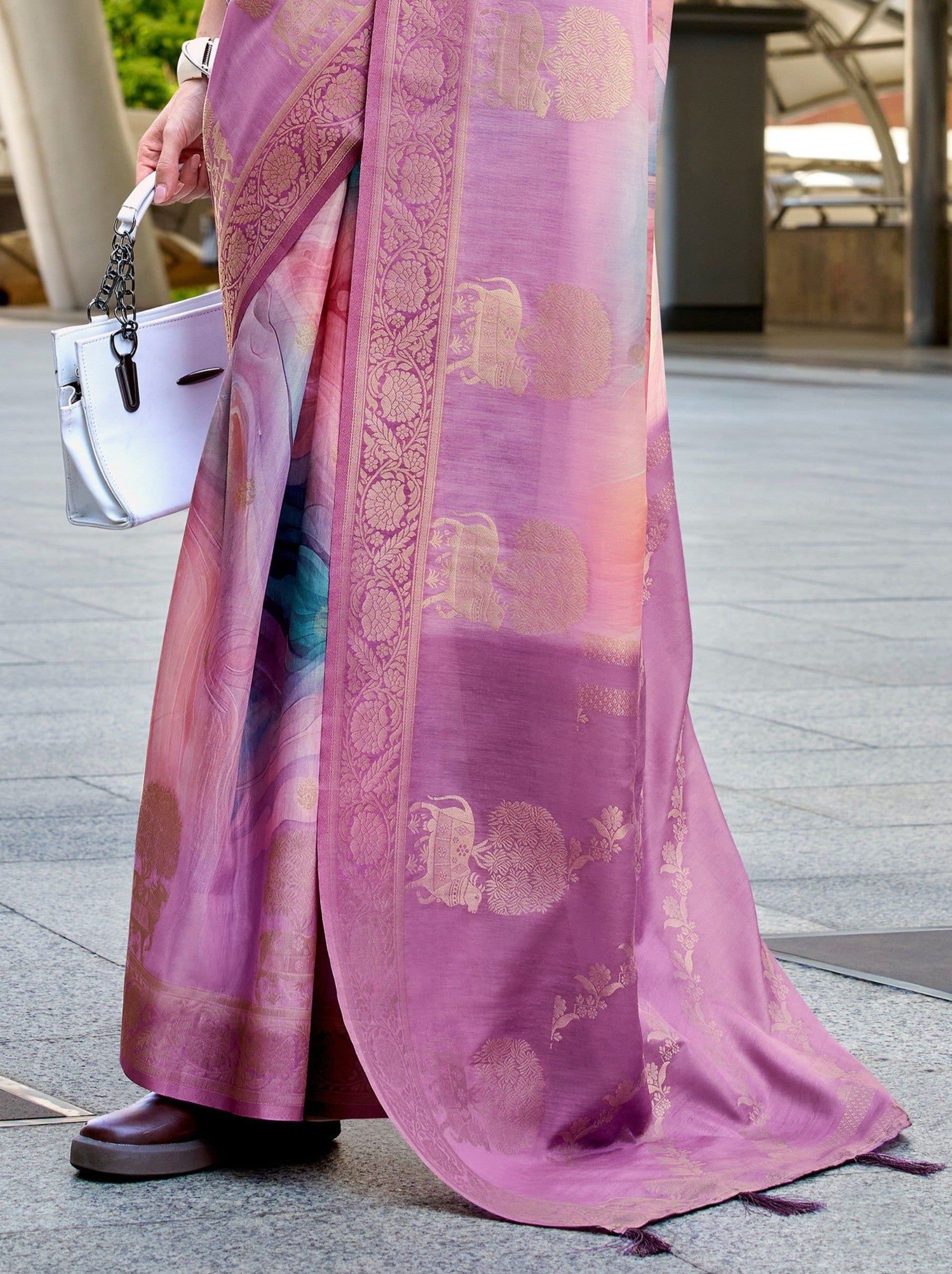 Rose Pink Celebration Saree - TrendOye