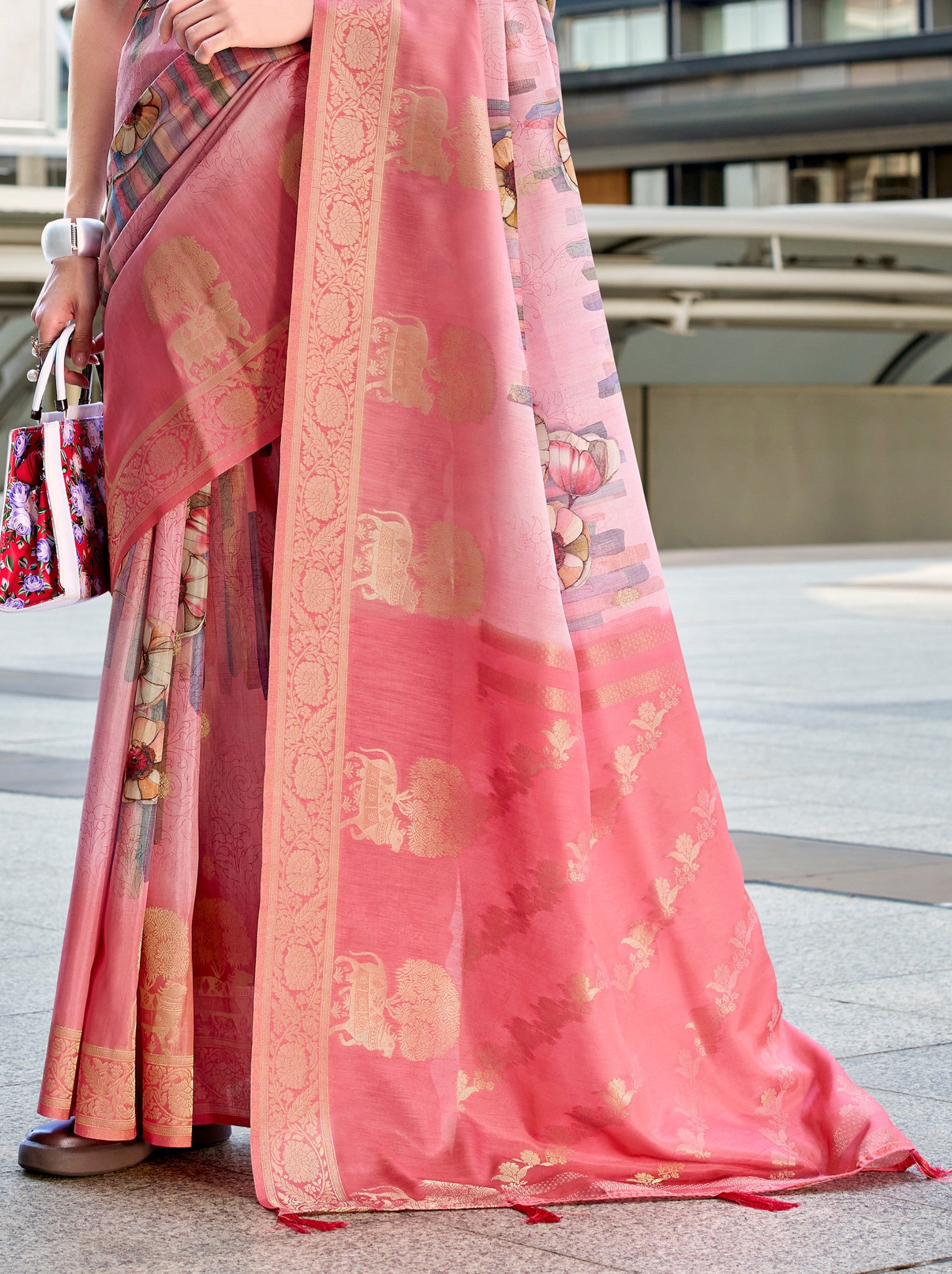 Taffy Pink Celebration Saree - TrendOye