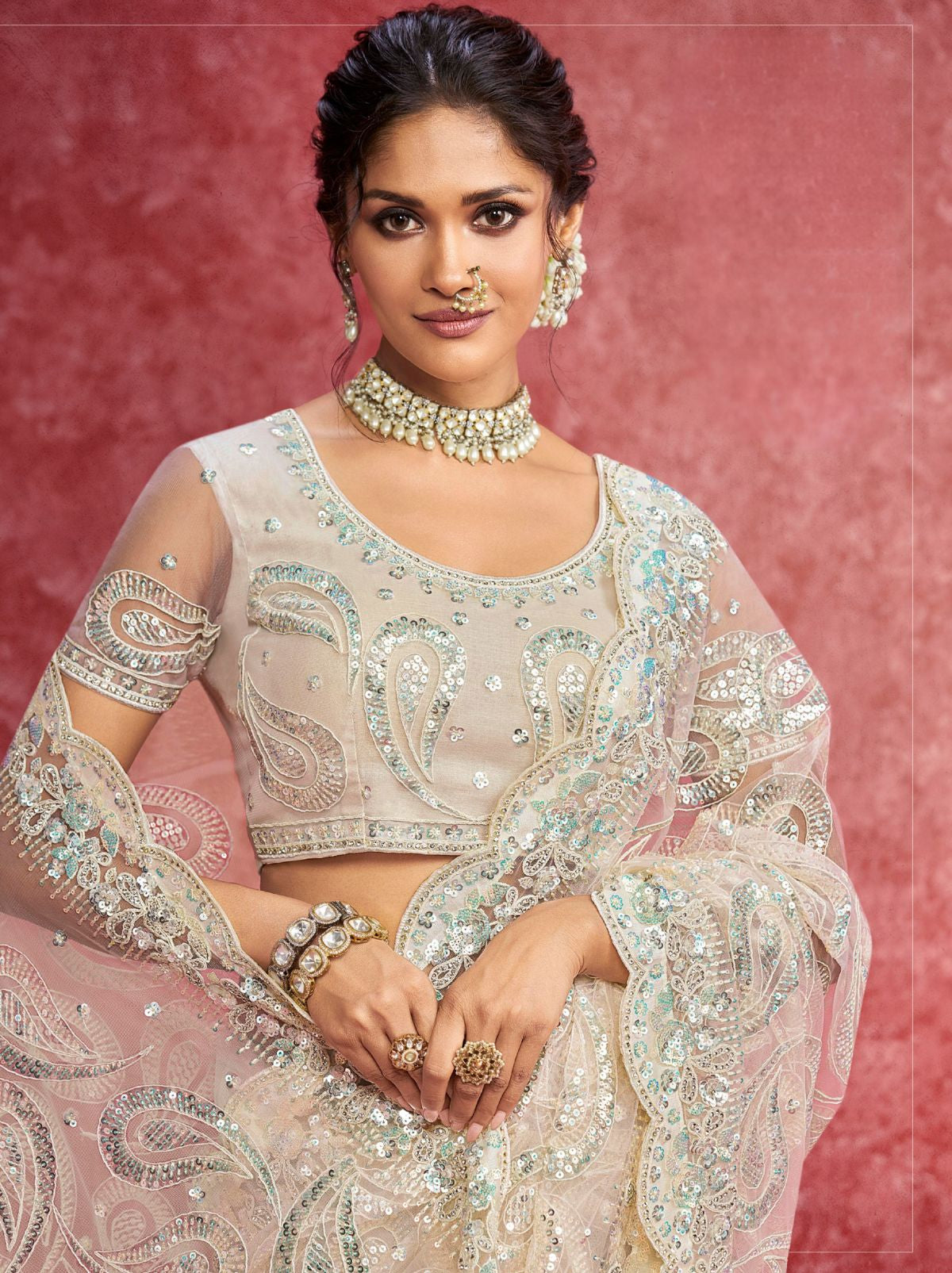 Lavender Pink Premium Fancy Saree With Sequin Work