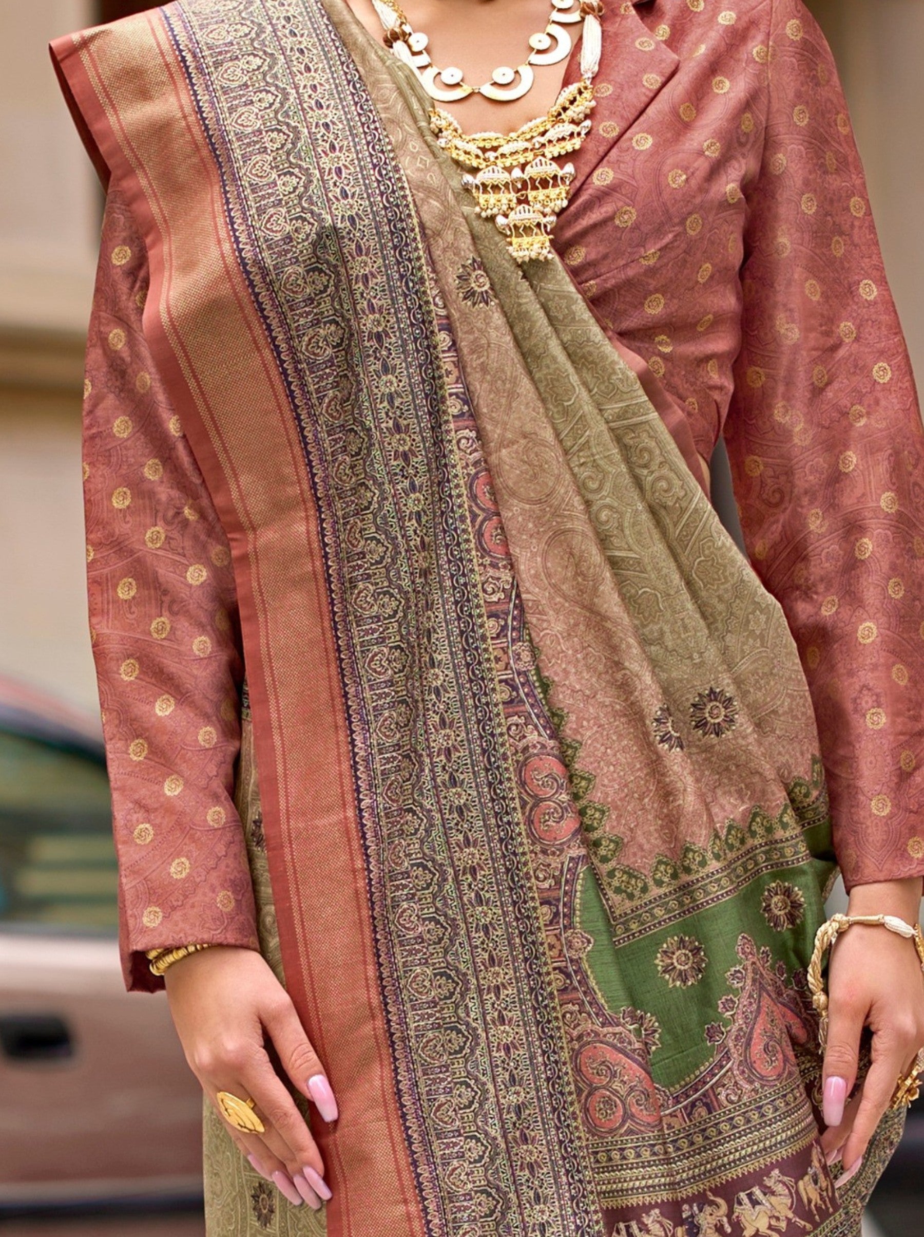 Punch Pink Celebration Saree - TrendOye