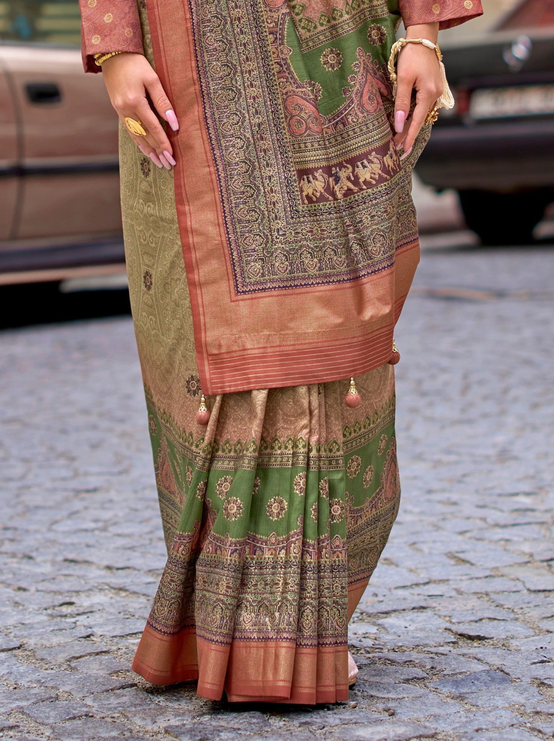 Punch Pink Celebration Saree - TrendOye