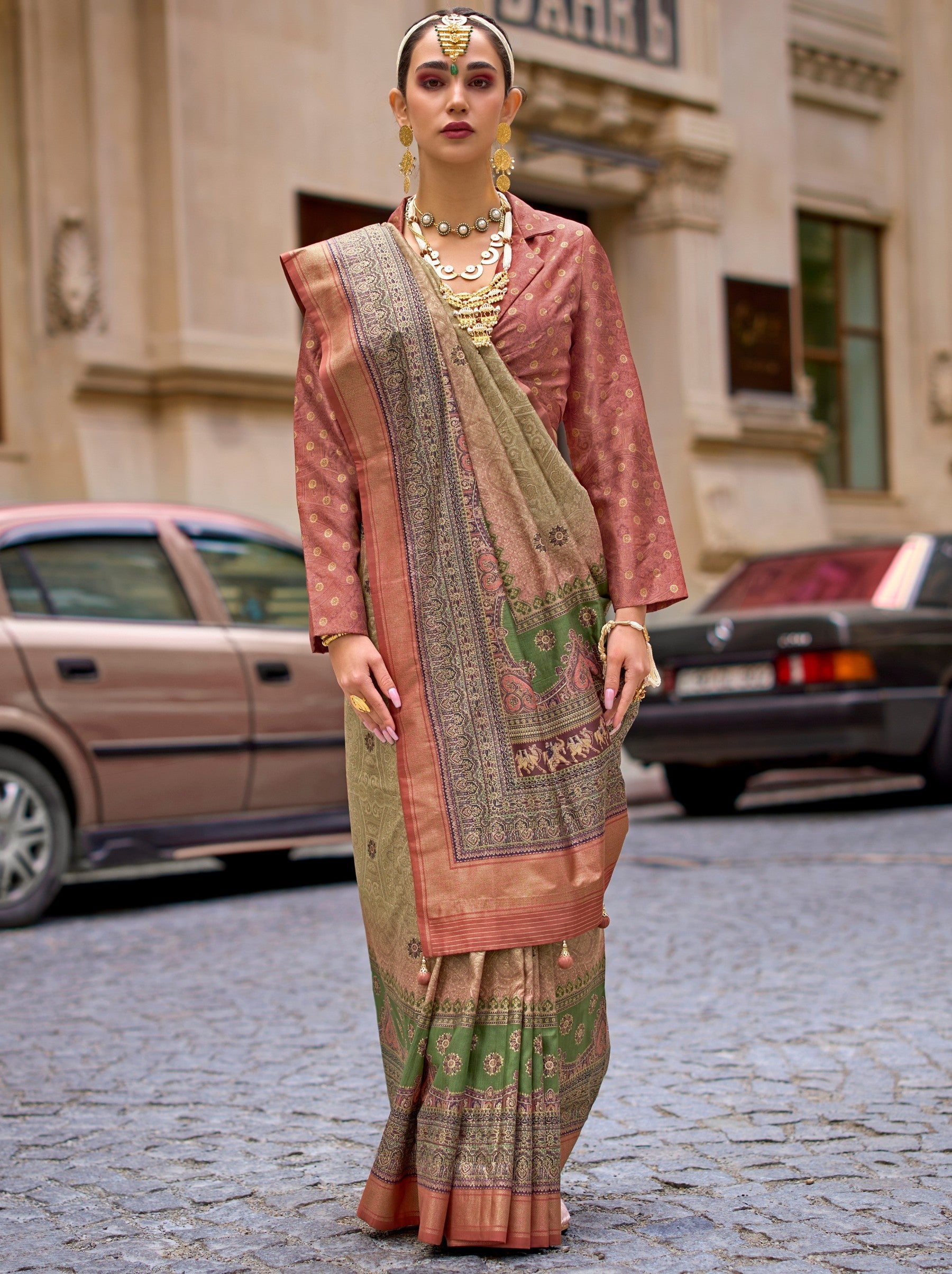 Punch Pink Celebration Saree - TrendOye