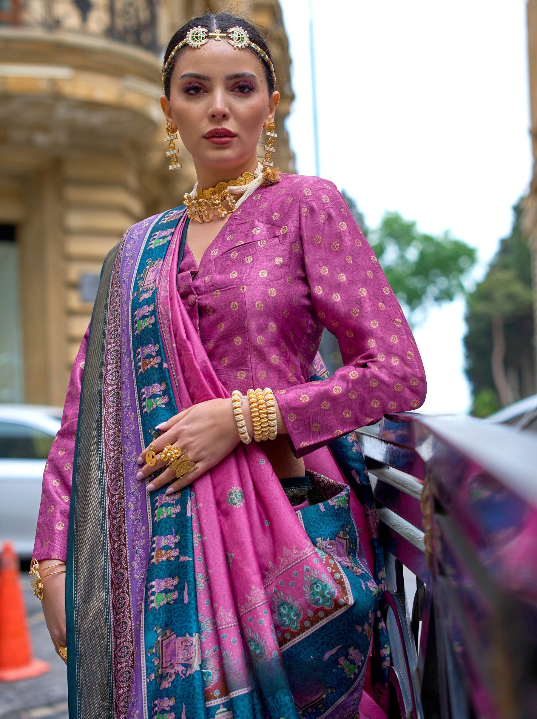 Rose Pink Celebration Saree - TrendOye