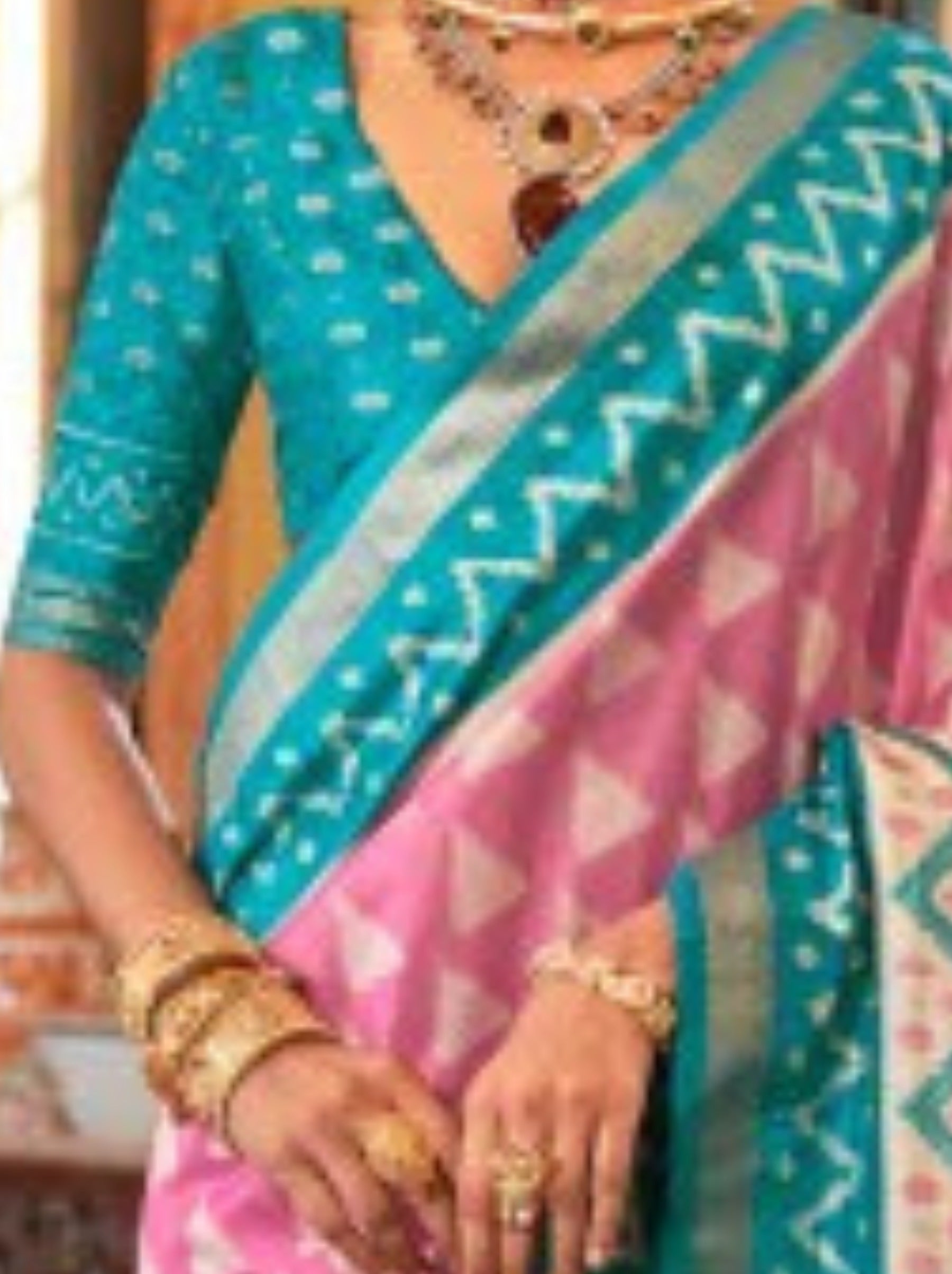 Rose Pink Vibrant Patola Silk Festive Saree - TrendOye