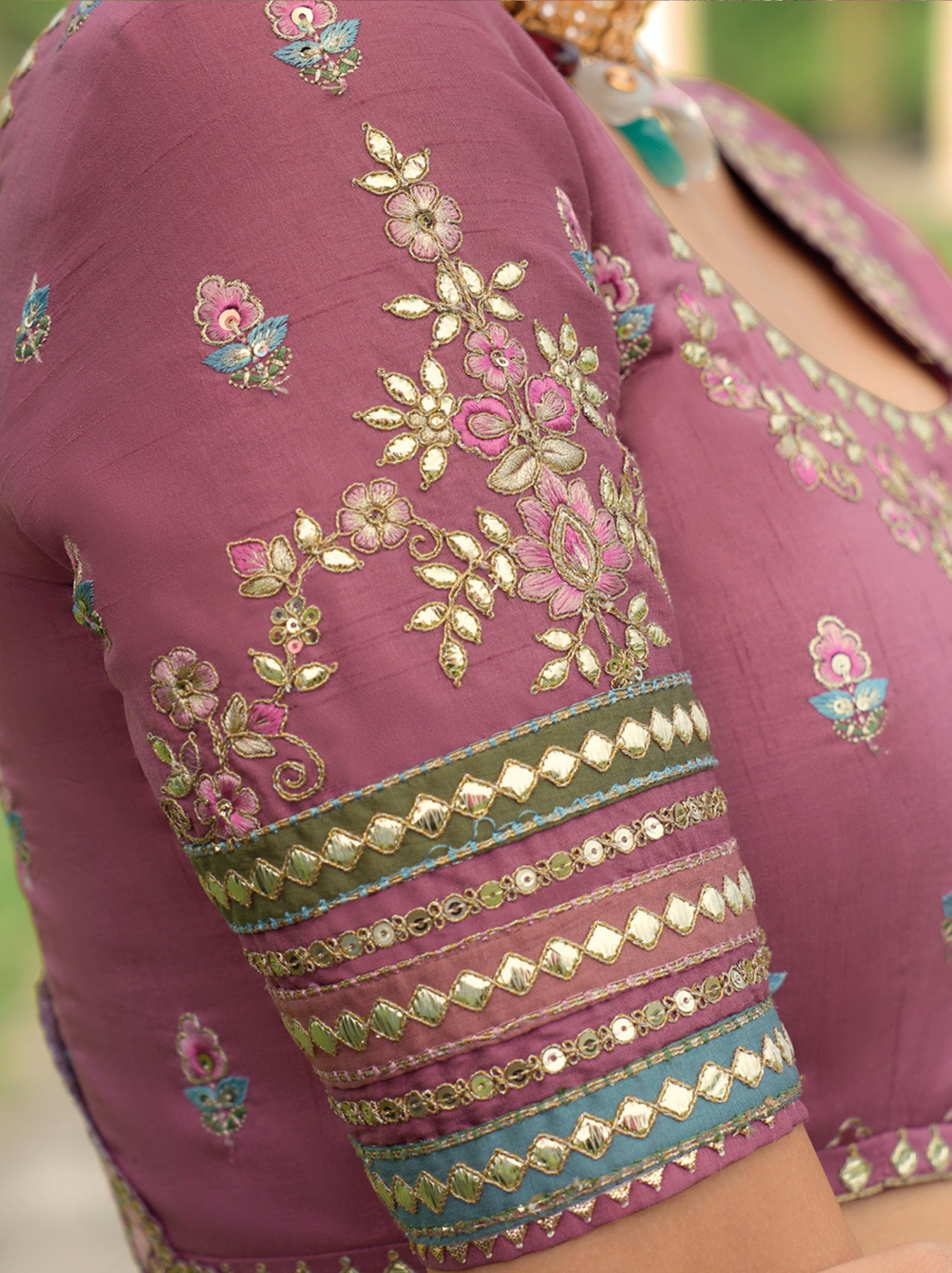 Plum Violet Wedding Lehenga Set With Zari Work - TrendOye