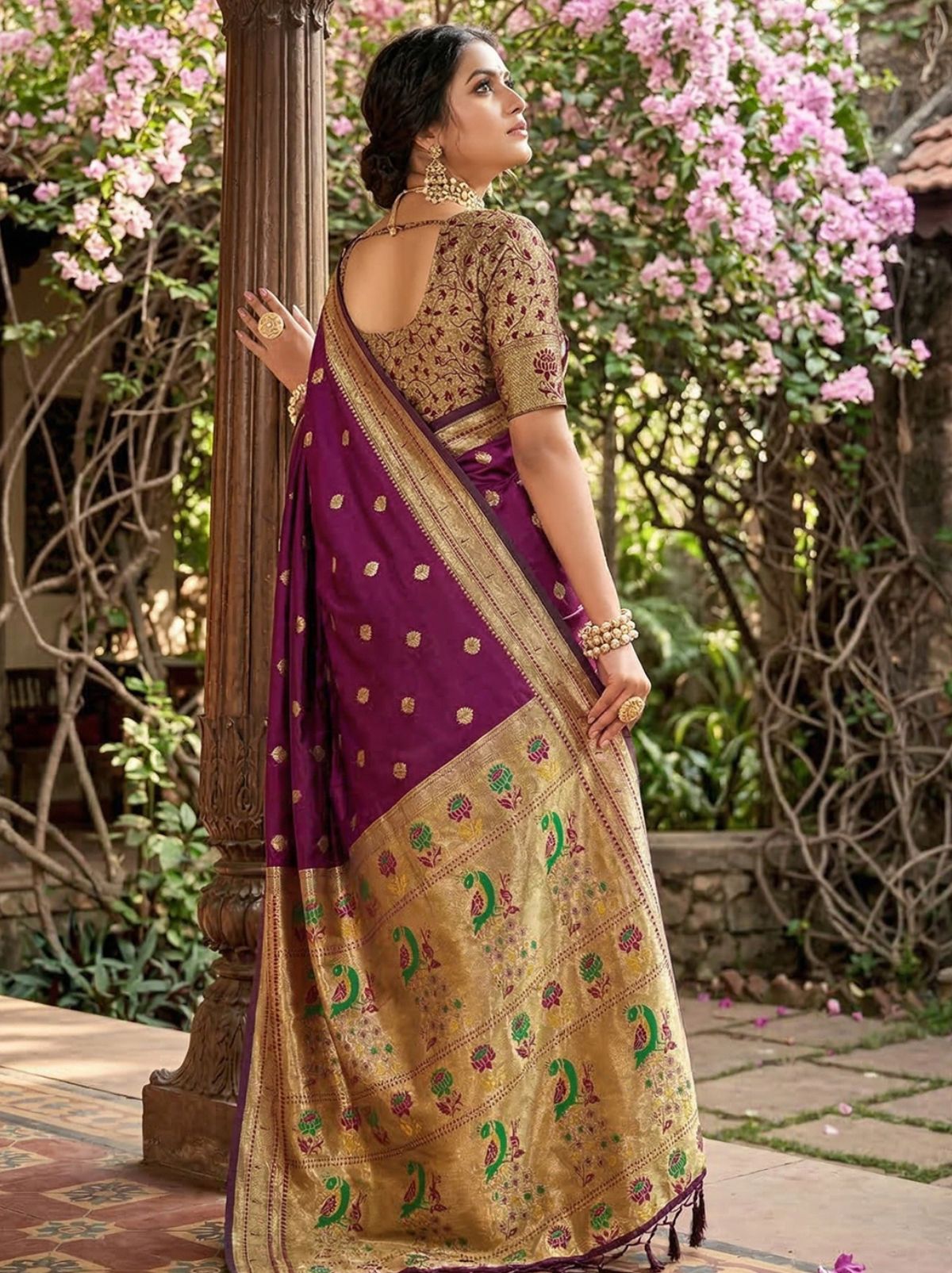 Byzantine Purple Premium Soft Silk Paithani Wedding Saree