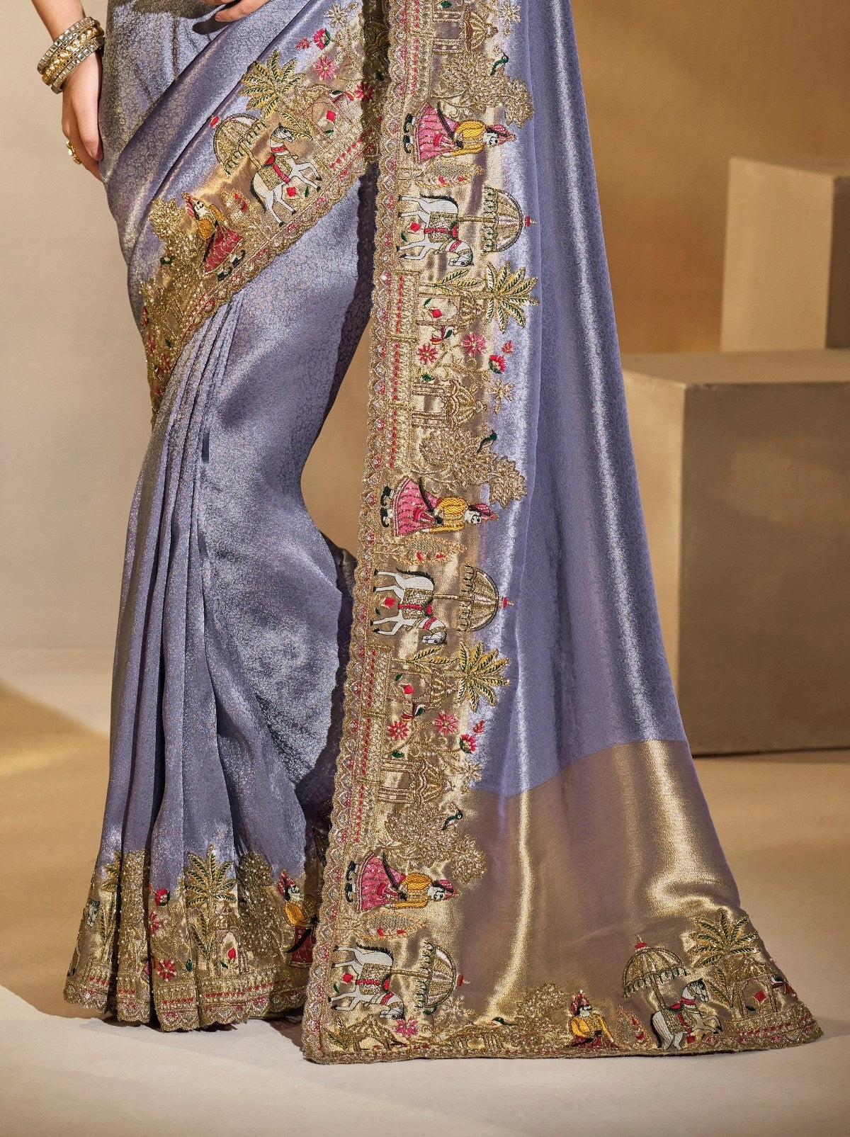 Electric Violet Elite Soft Silk Saree With Zari Work