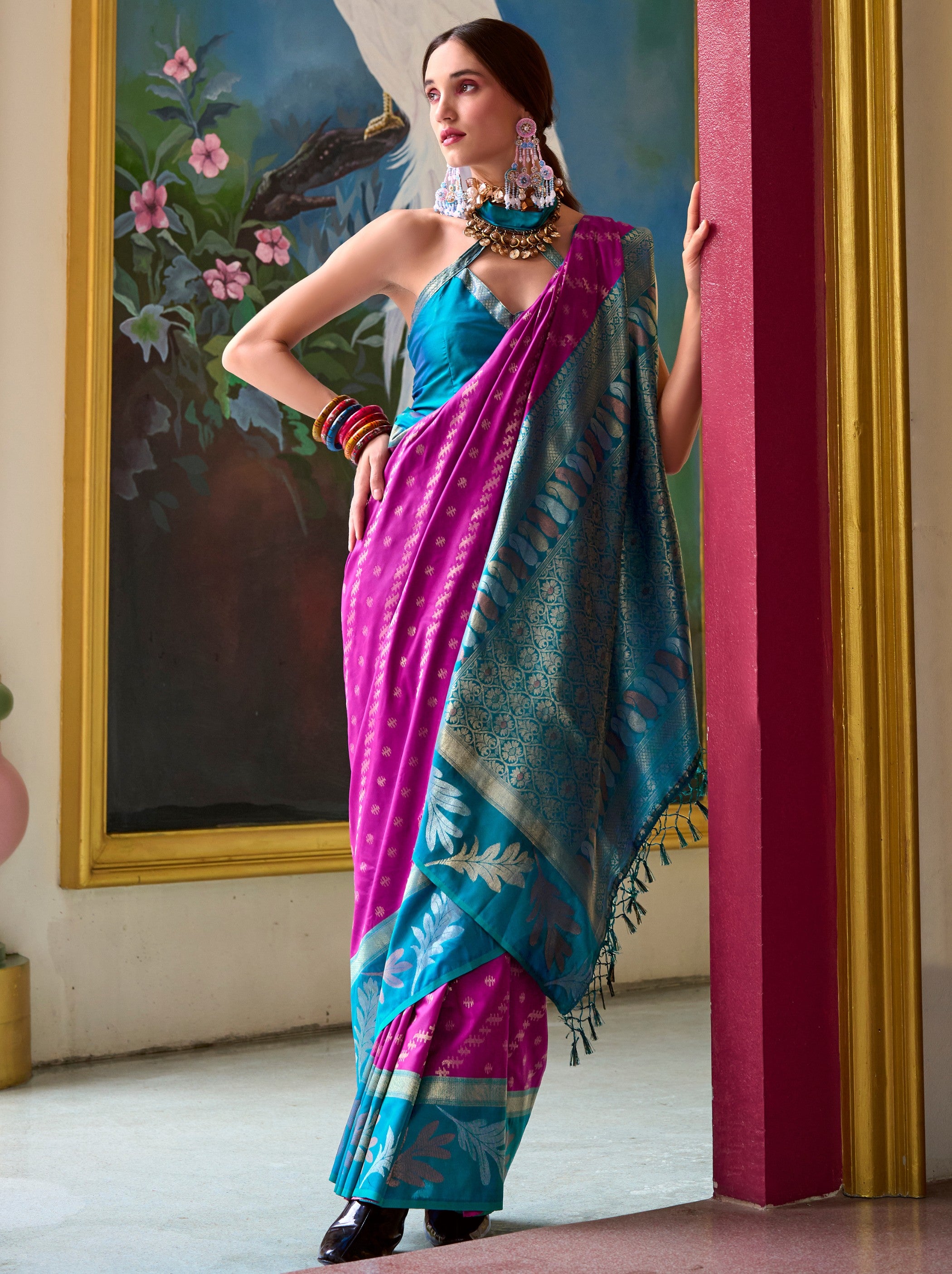 Lollipop Violet Celebration Saree - TrendOye