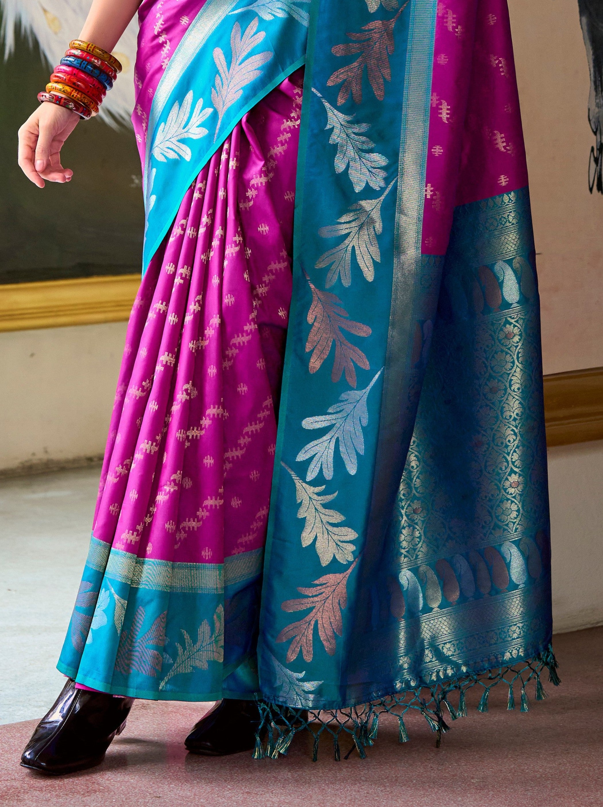 Lollipop Violet Celebration Saree - TrendOye
