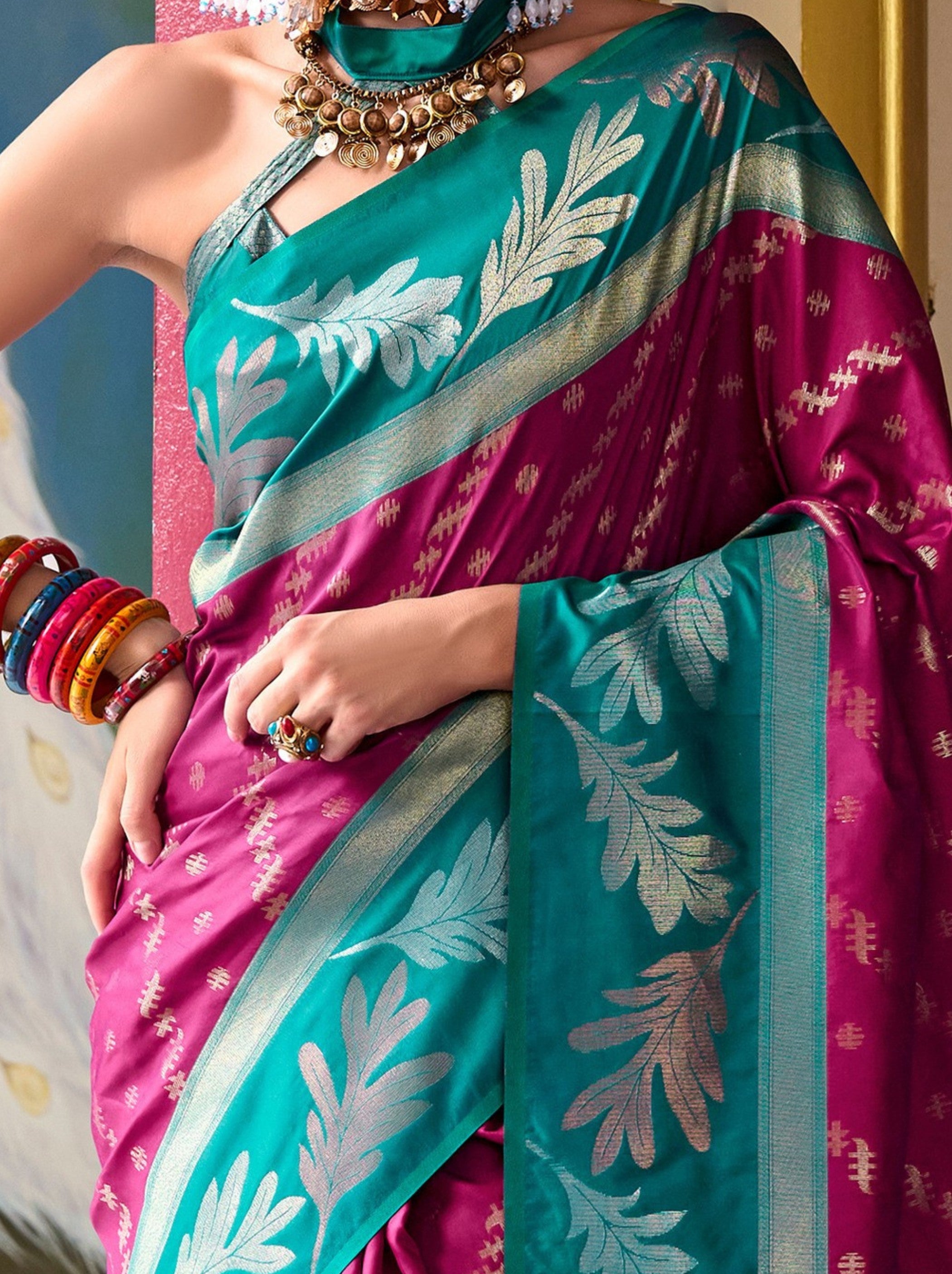 Fandango Violet Celebration Saree - TrendOye