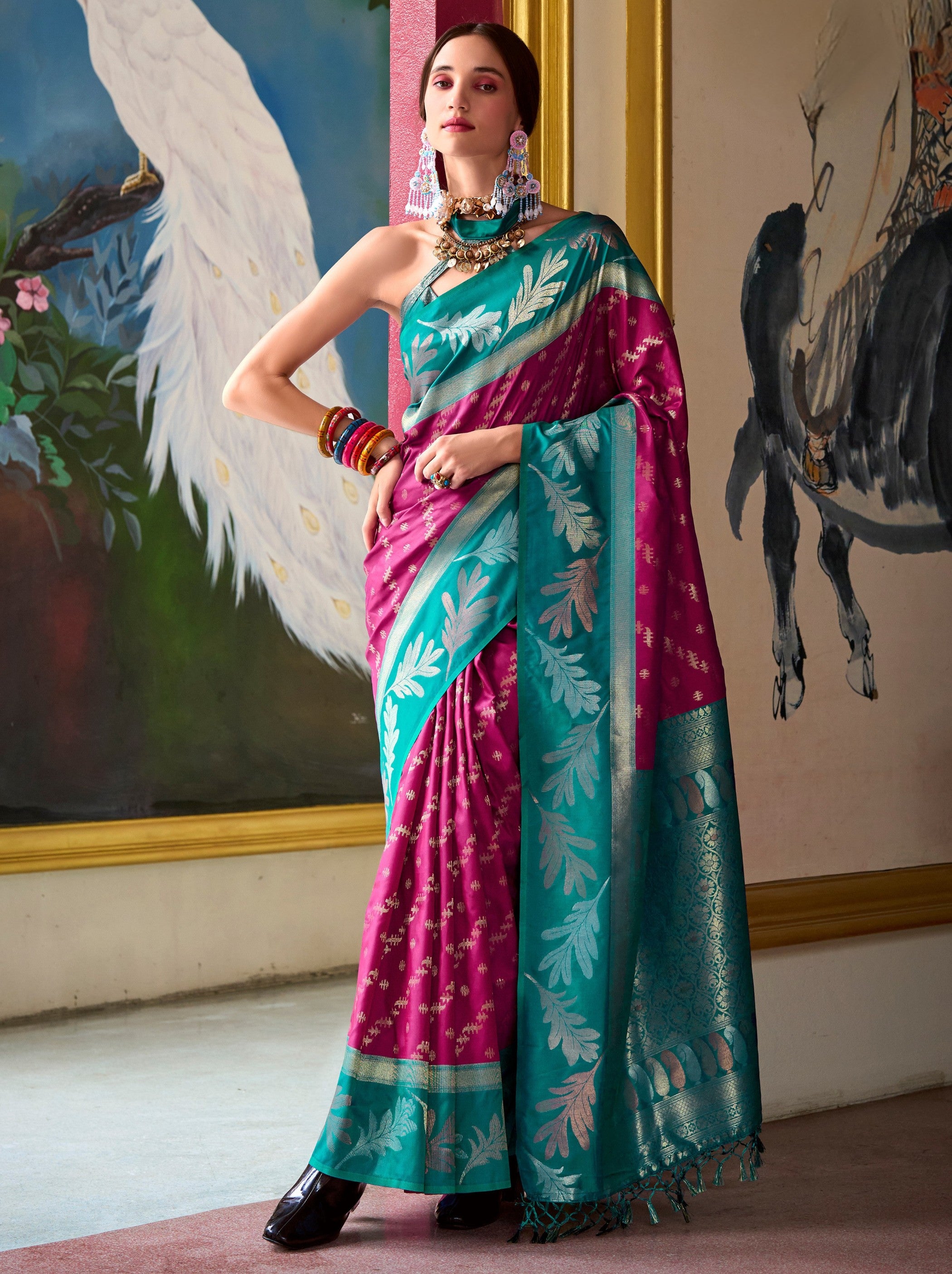 Fandango Violet Celebration Saree - TrendOye